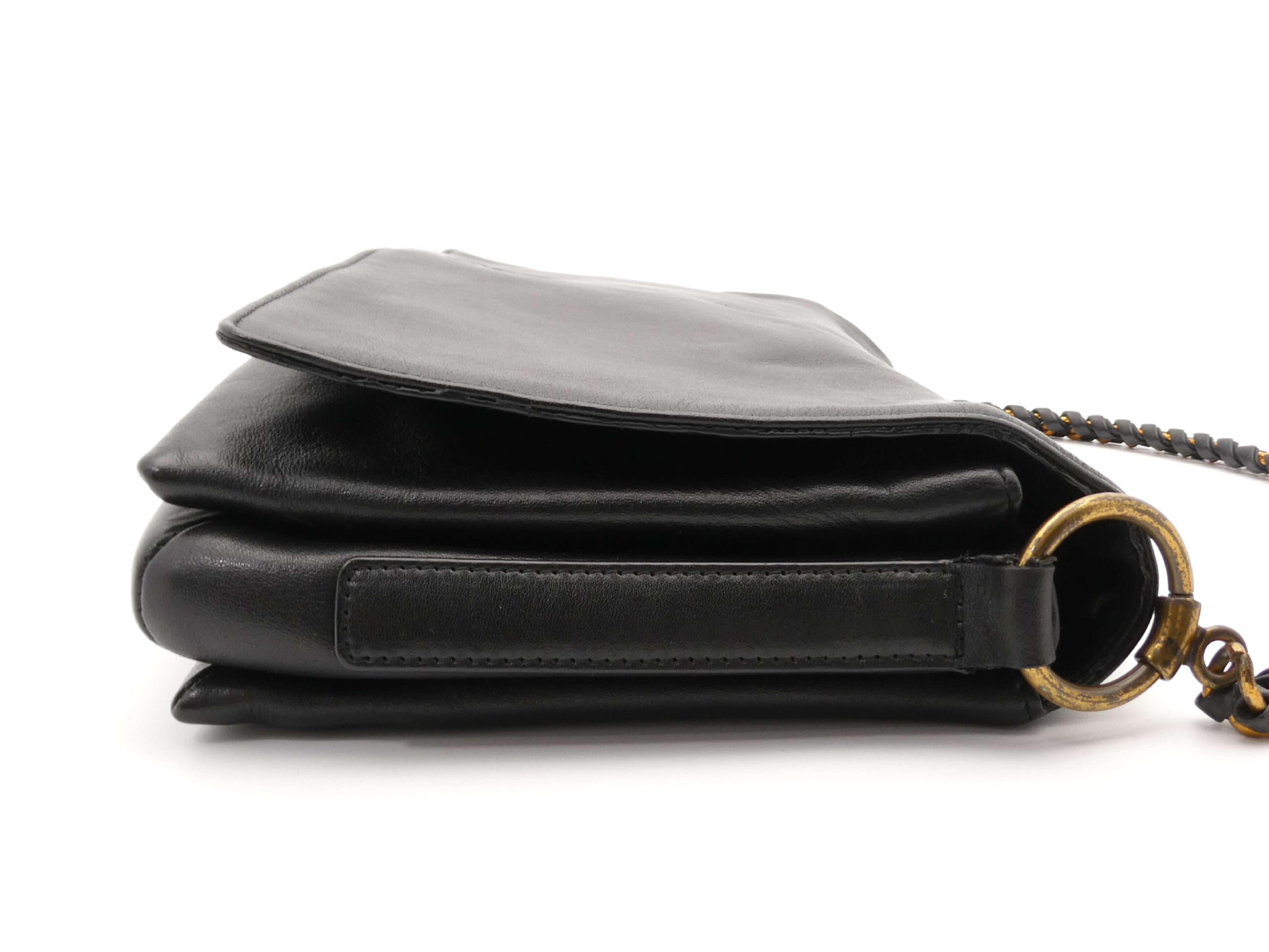 Anagram Leather Chain Shoulder Bag — view 4