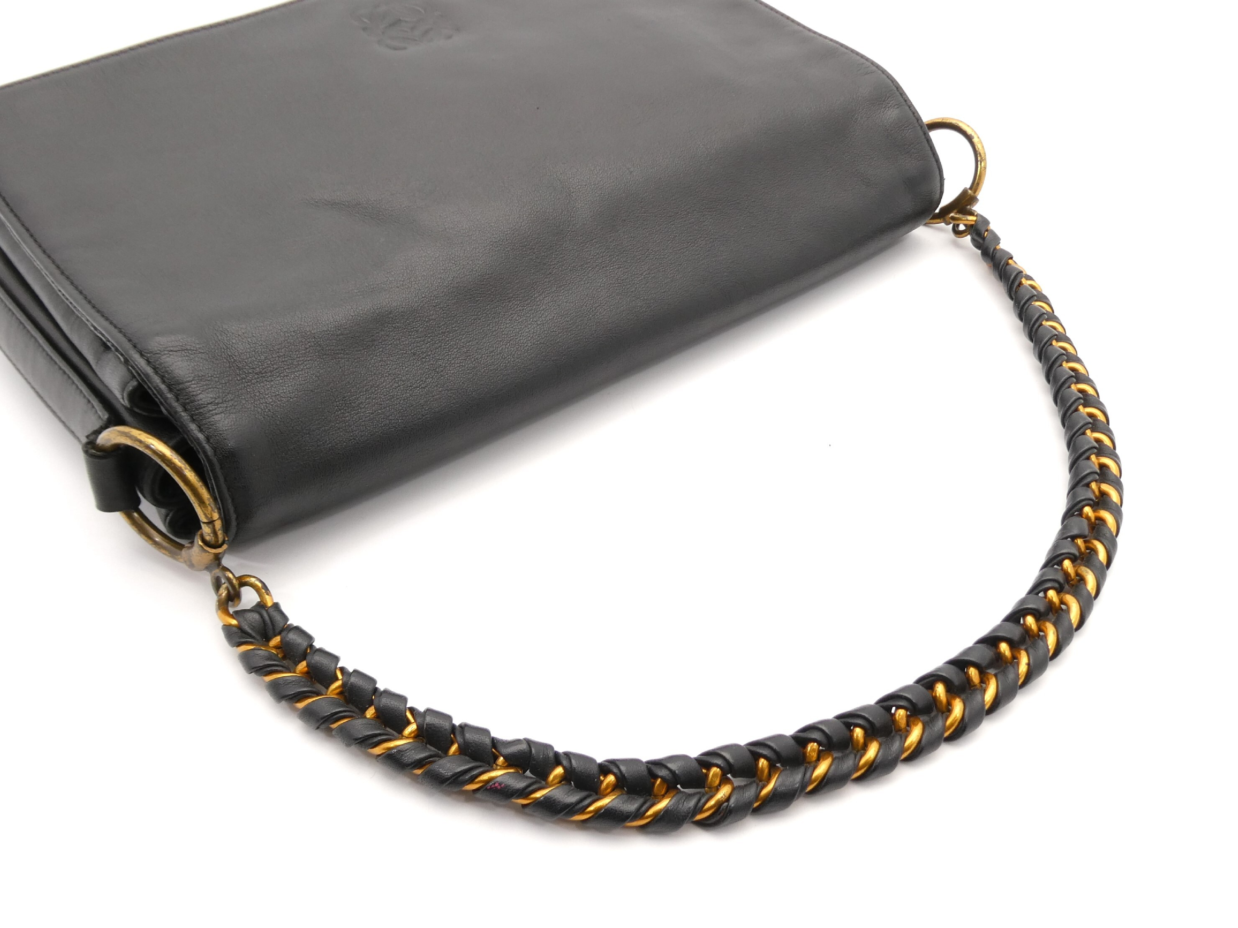 Anagram Leather Chain Shoulder Bag — view 6