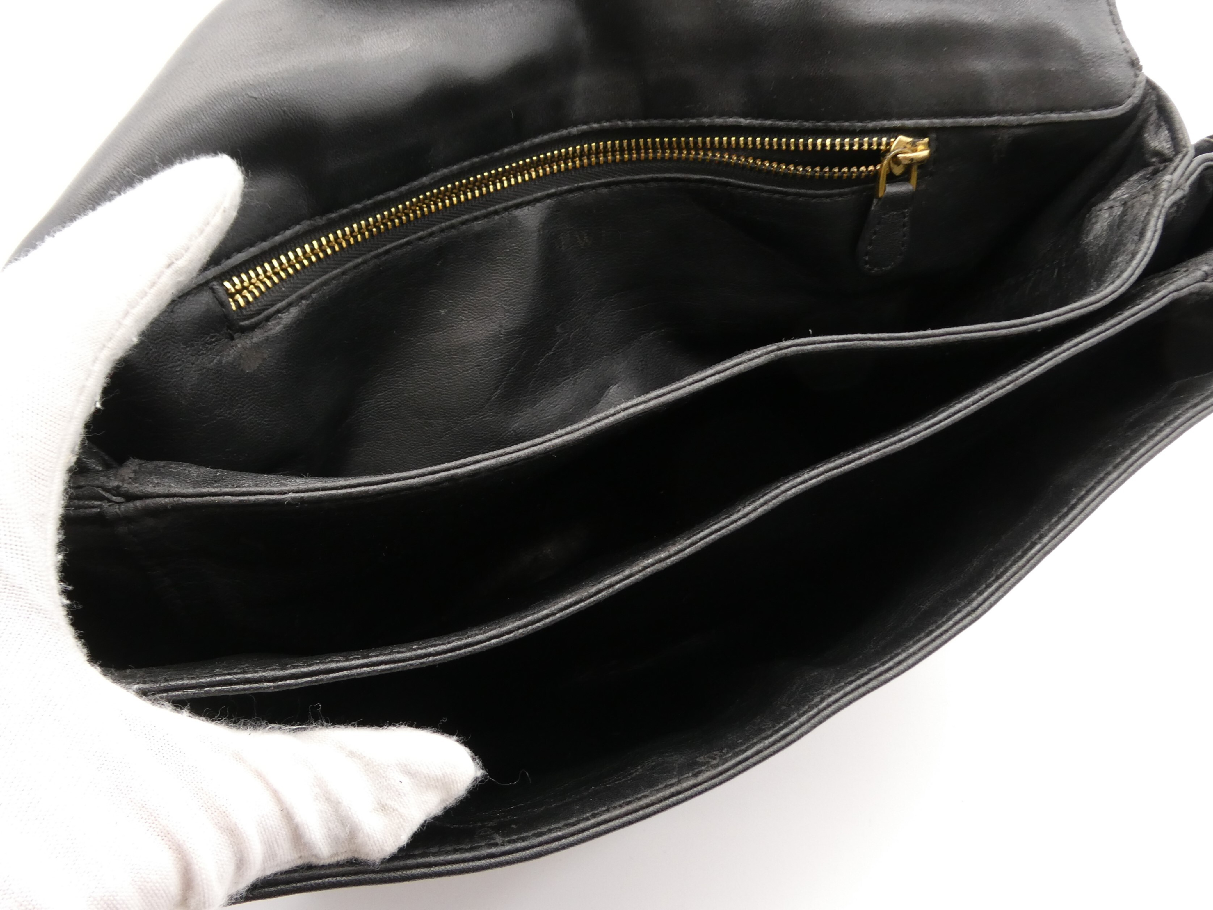 Anagram Leather Chain Shoulder Bag — view 7