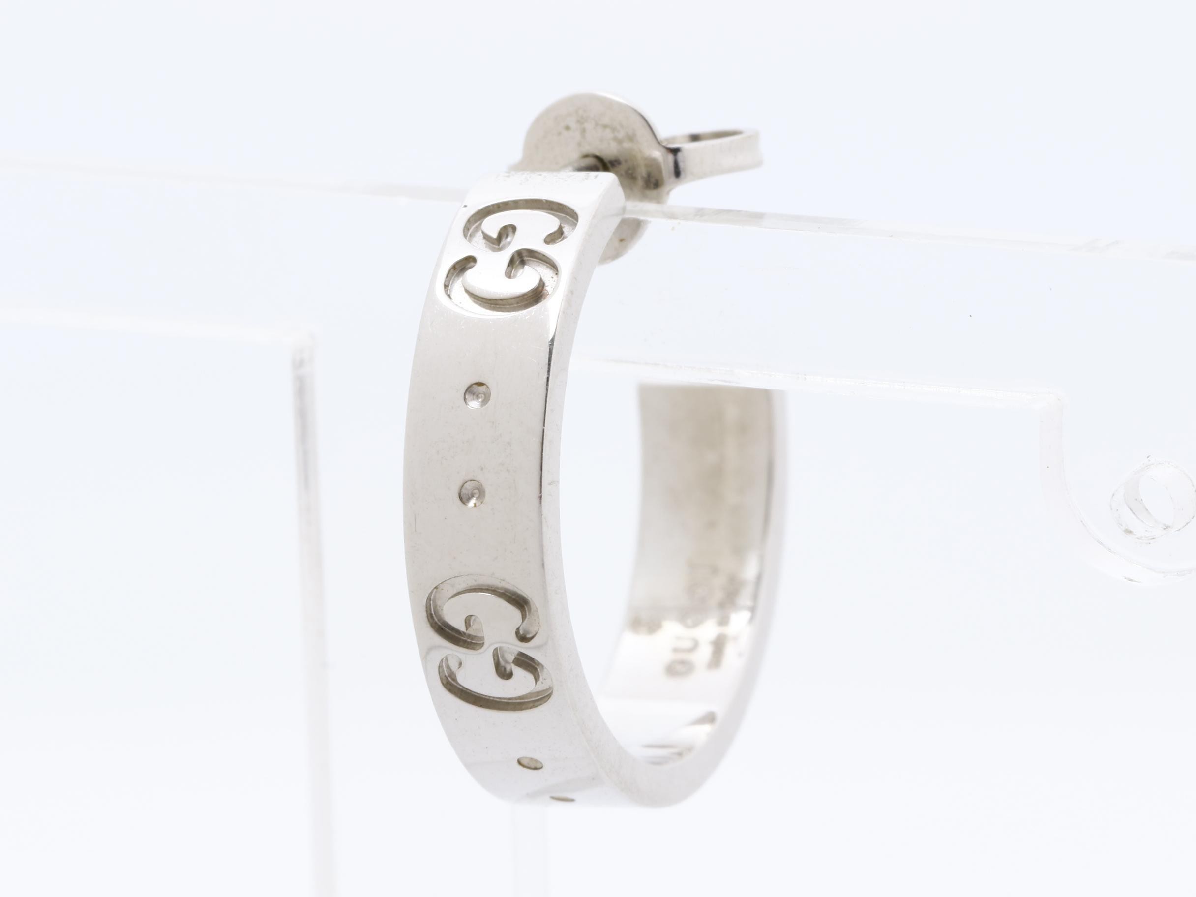 Icon Hoop Earrings, K18WG, 5.8g — view 3