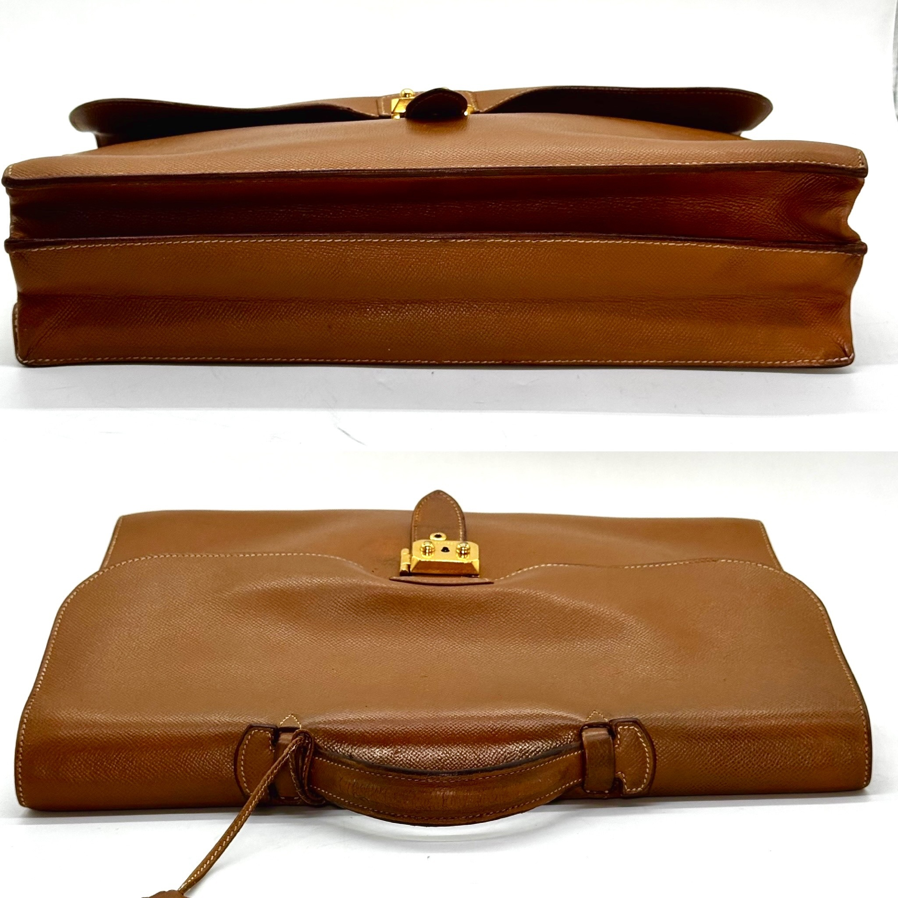 Sac à Dépêches Briefcase Handbag, Gold Hardware, Clochette, Key Included, Business Bag — view 4
