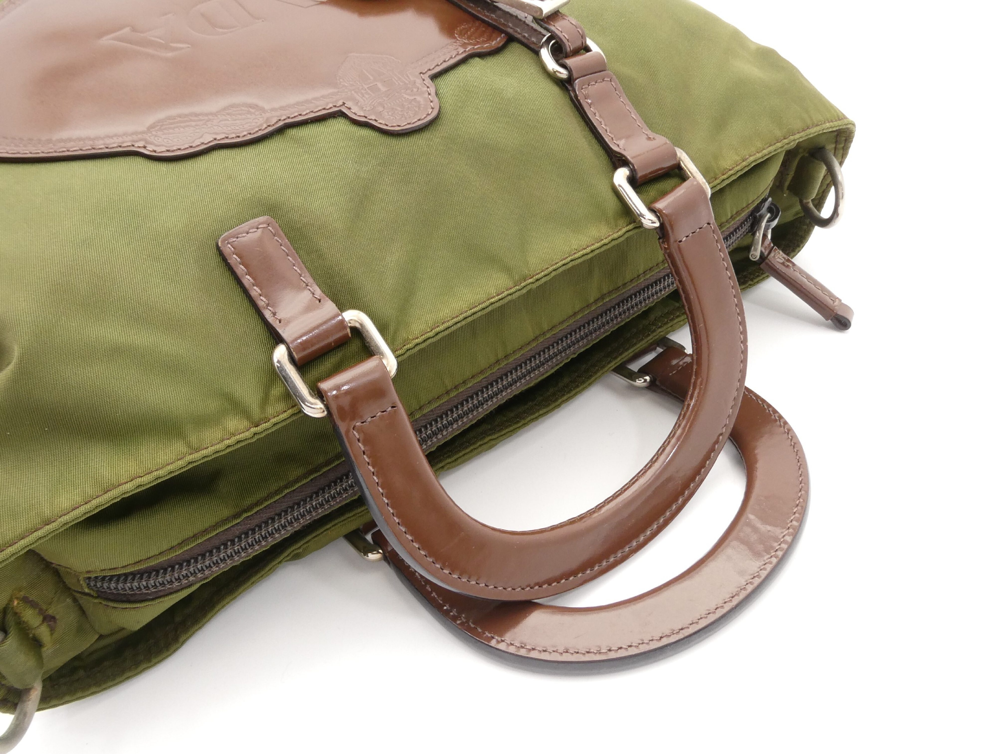Logo Nylon Leather Handbag — view 6