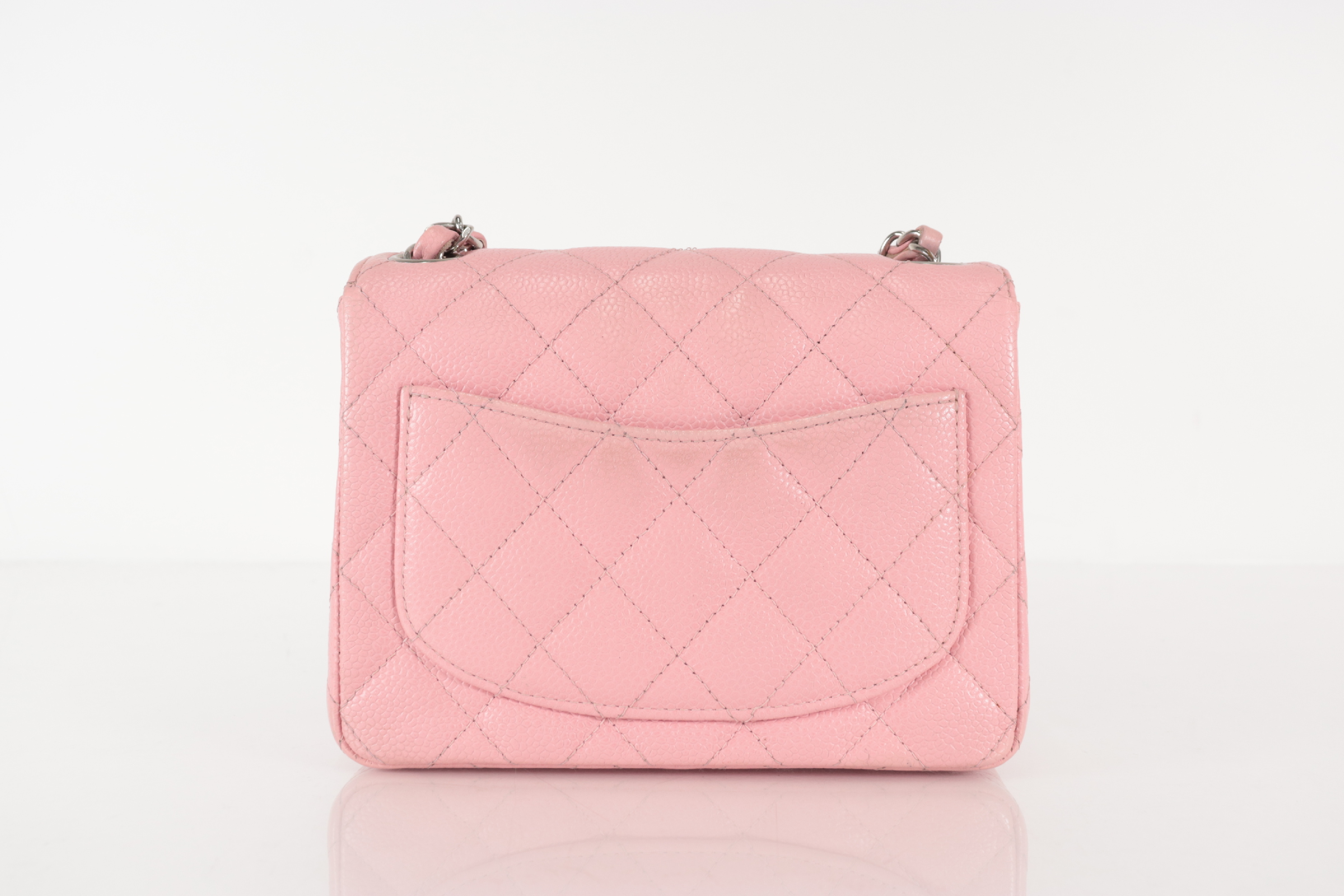Minimato Caviar Chain Shoulder Bag, Silver Hardware, Pink, Series 8 (Shoulder Bag) — view 3