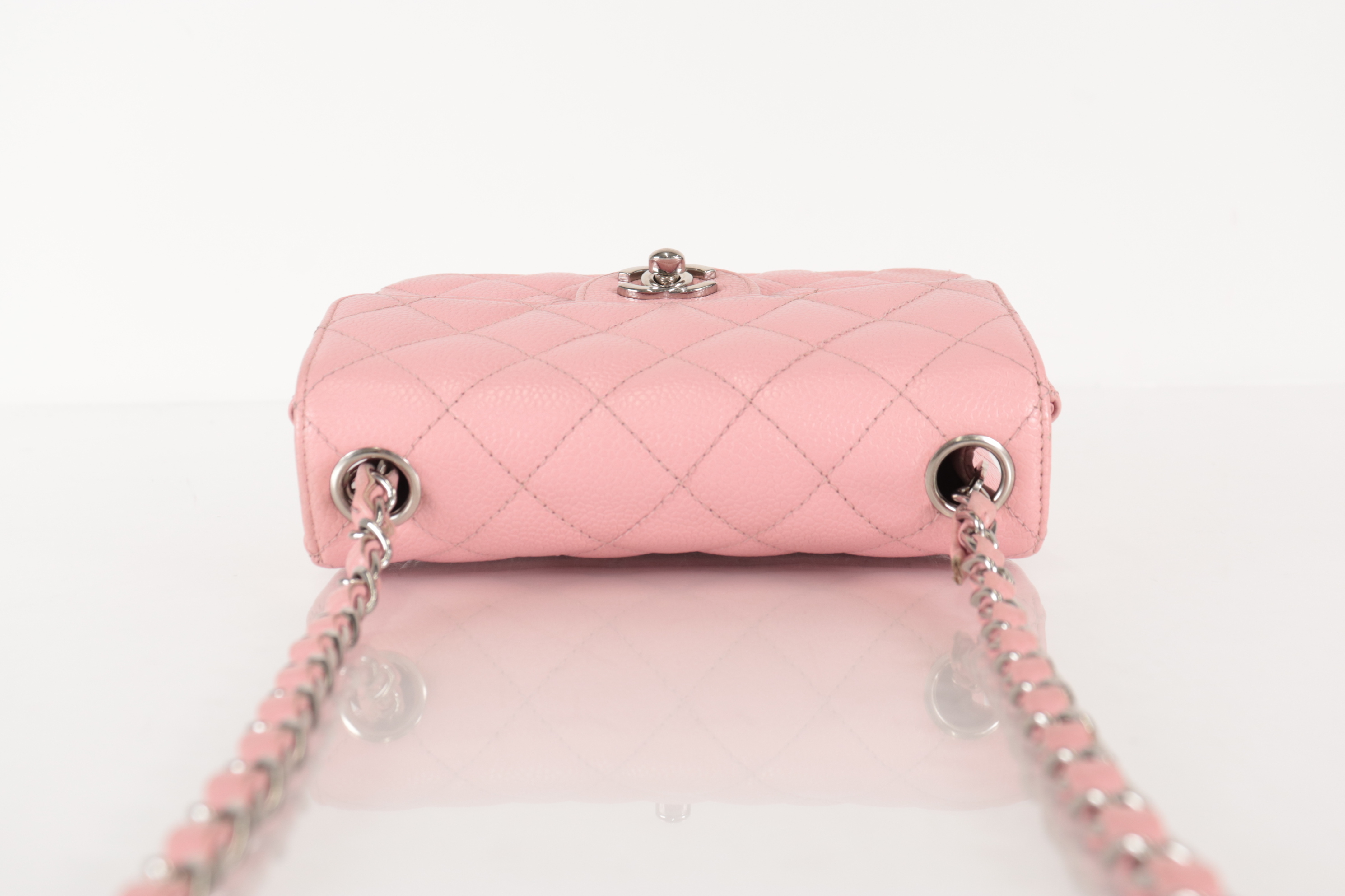 Minimato Caviar Chain Shoulder Bag, Silver Hardware, Pink, Series 8 (Shoulder Bag) — view 6