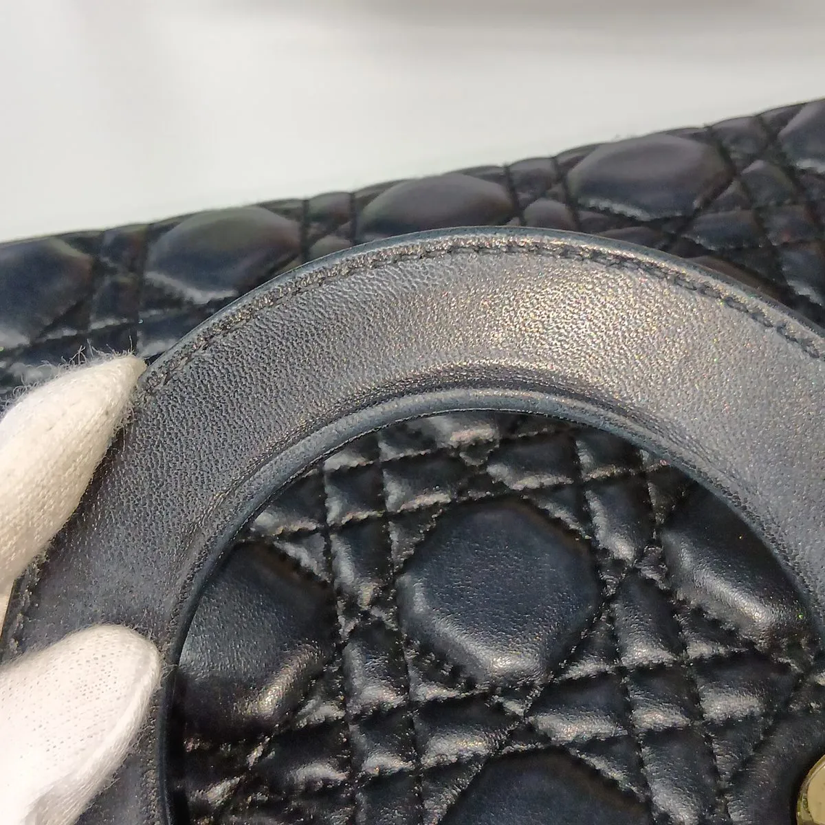 Cannage My Lady Dior Leather 2-Way Handbag, Black — view 11