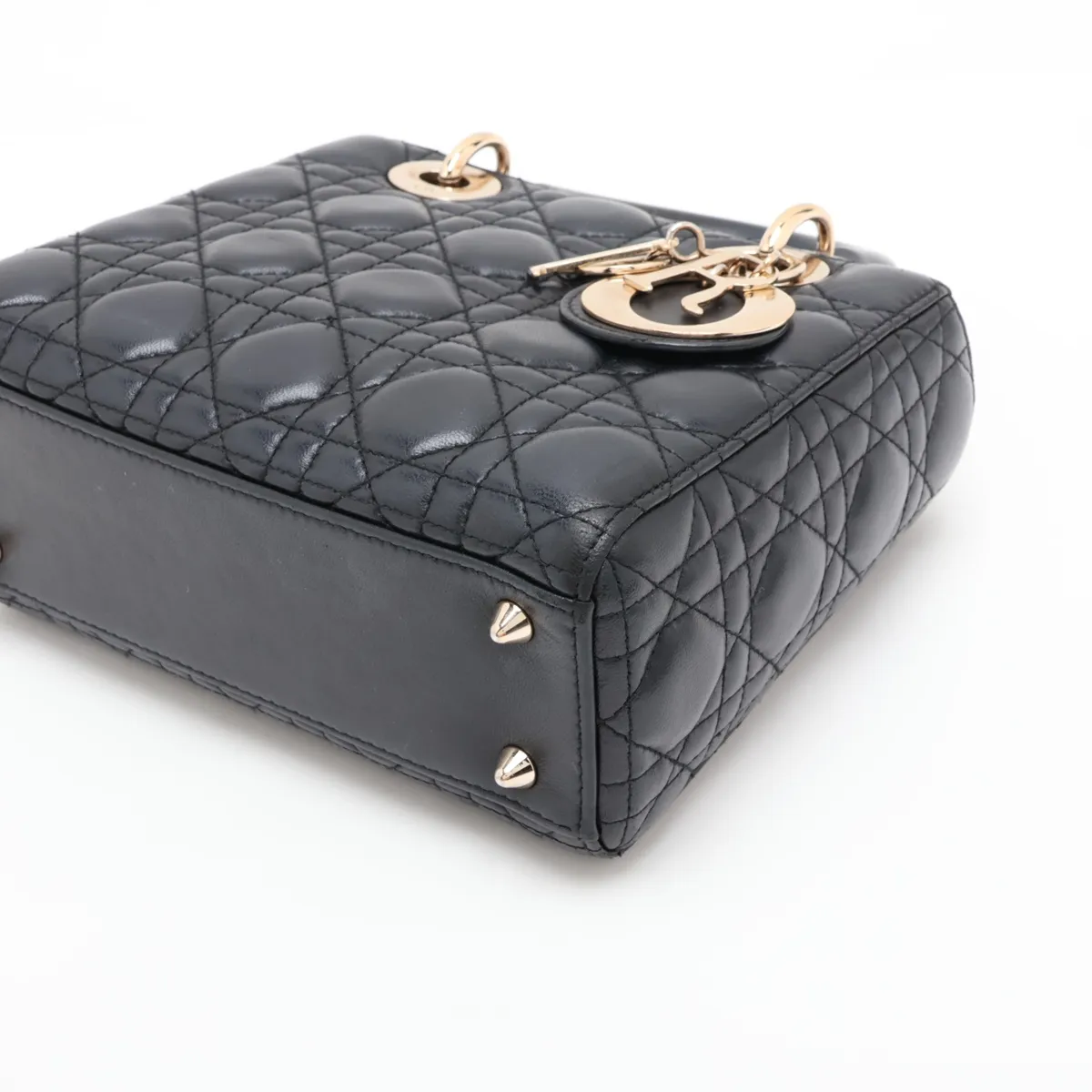 Cannage My Lady Dior Leather 2-Way Handbag, Black — view 3