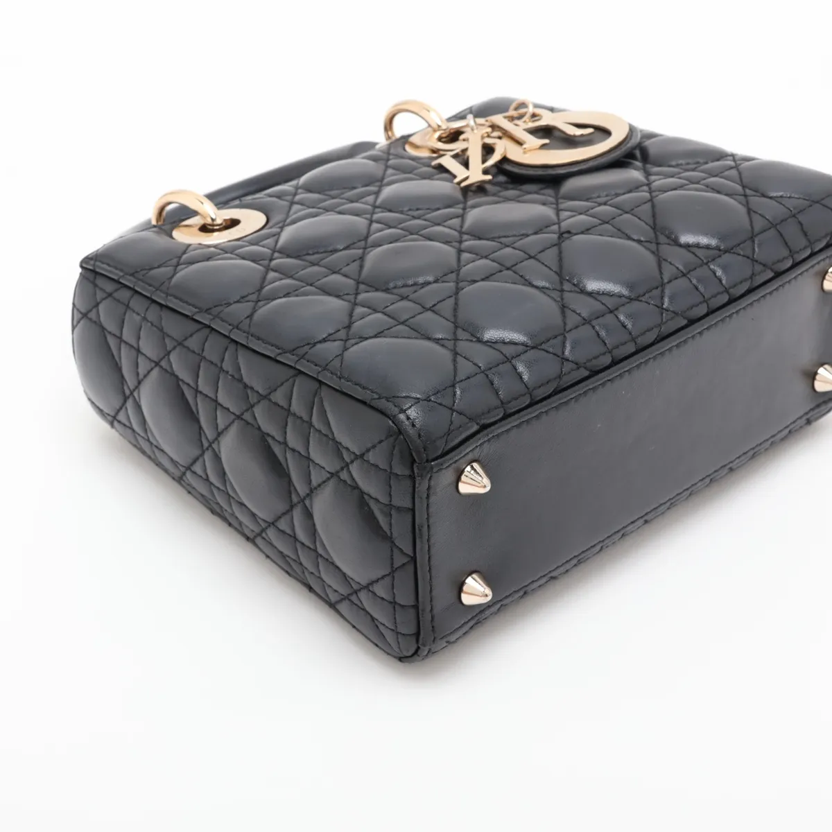Cannage My Lady Dior Leather 2-Way Handbag, Black — view 4
