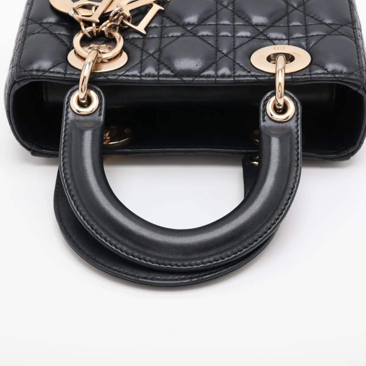 Cannage My Lady Dior Leather 2-Way Handbag, Black — view 5