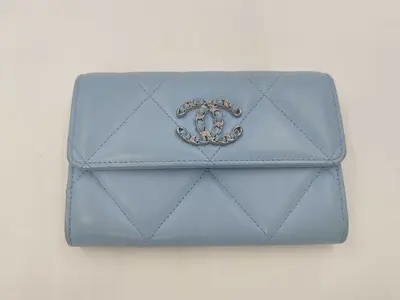 19 Chanel Blue Lambskin Wallet (Serial Number 32)