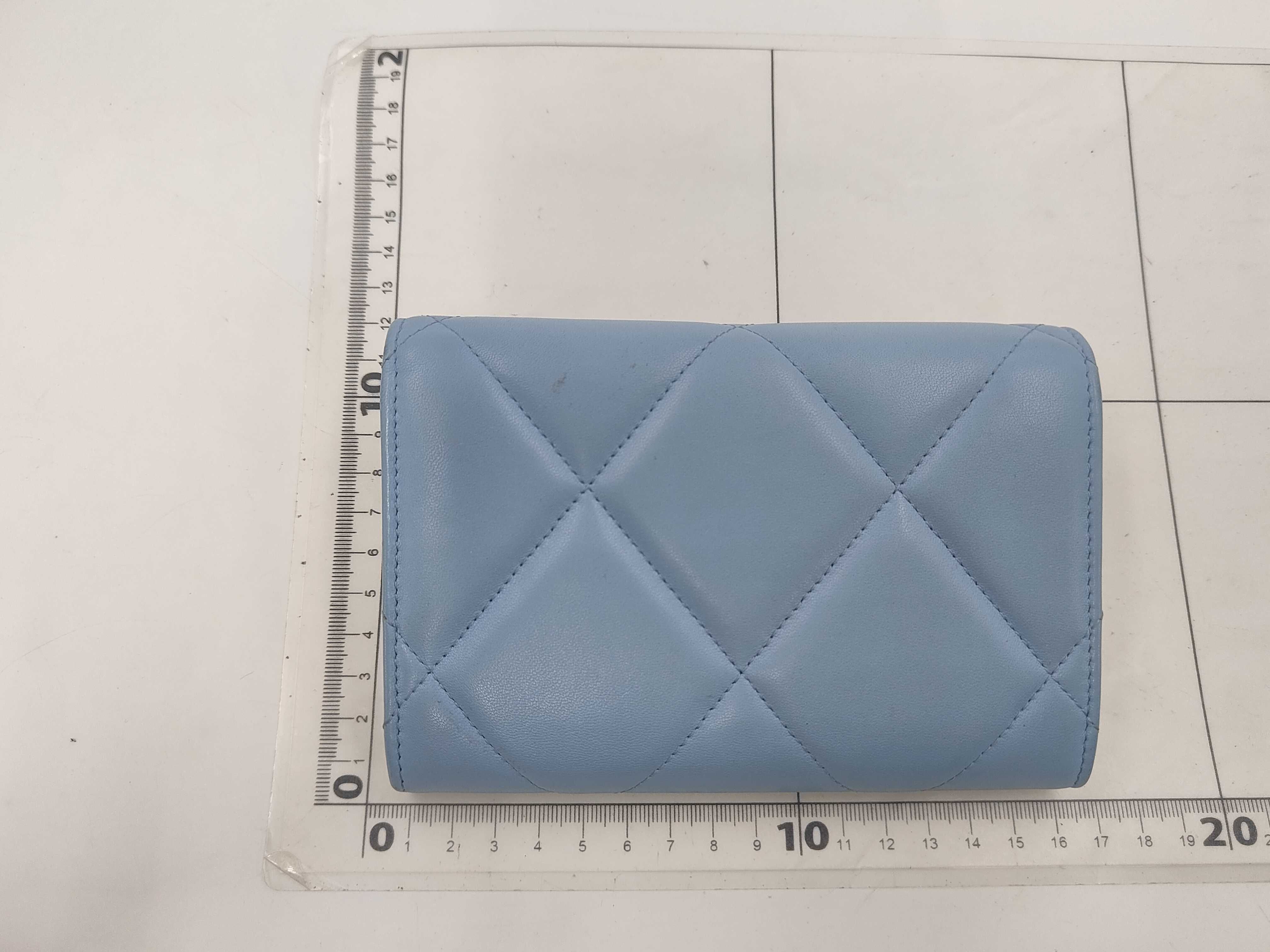 19 Chanel Blue Lambskin Wallet (Serial Number 32) — view 2