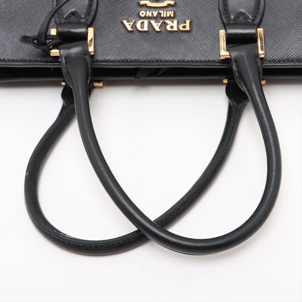 Saffiano Leather 2-Way Handbag, Black — view 5