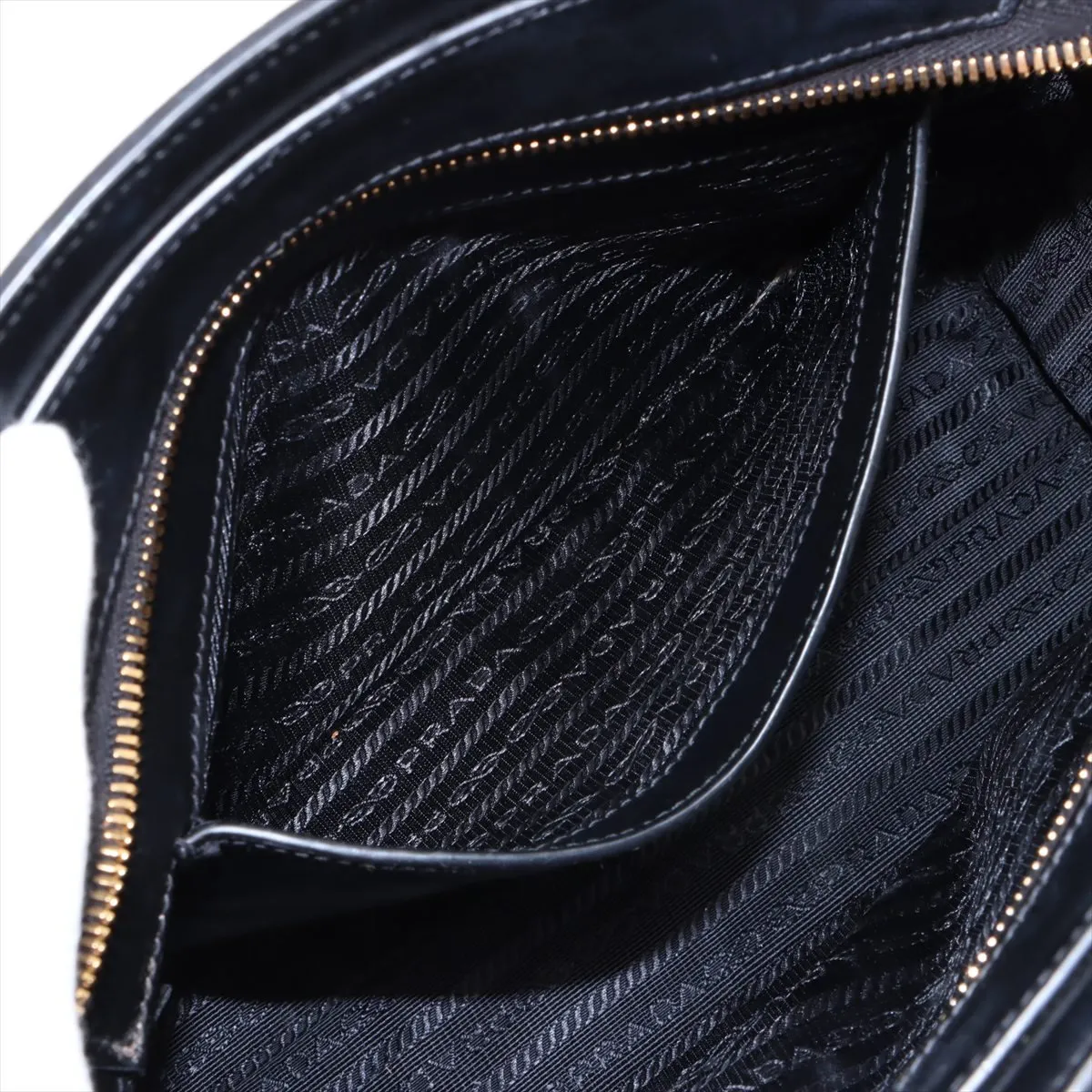 Saffiano Leather 2-Way Handbag, Black — view 9