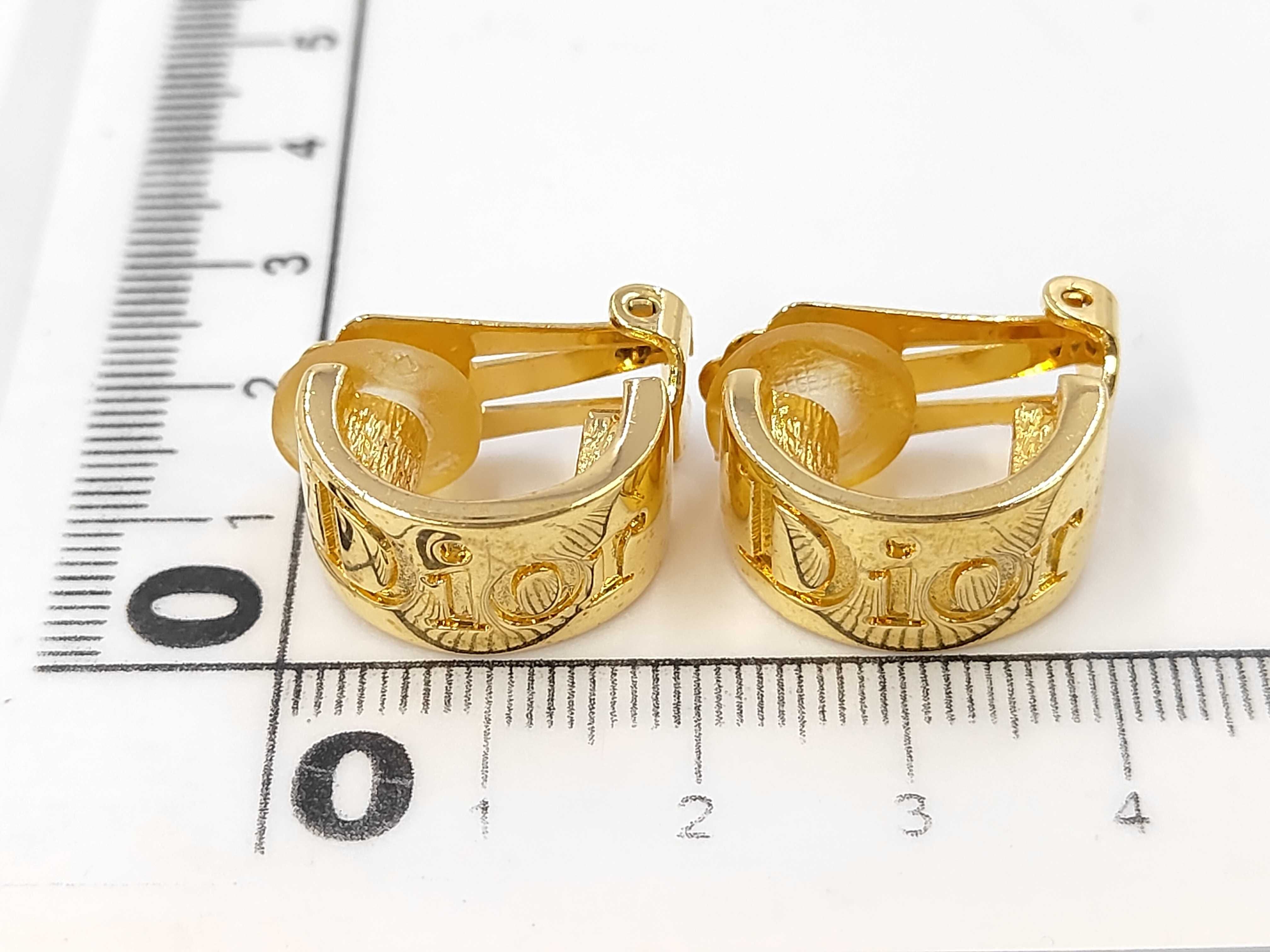 Logo Half Hoop Gold Earrings (YG) — view 2