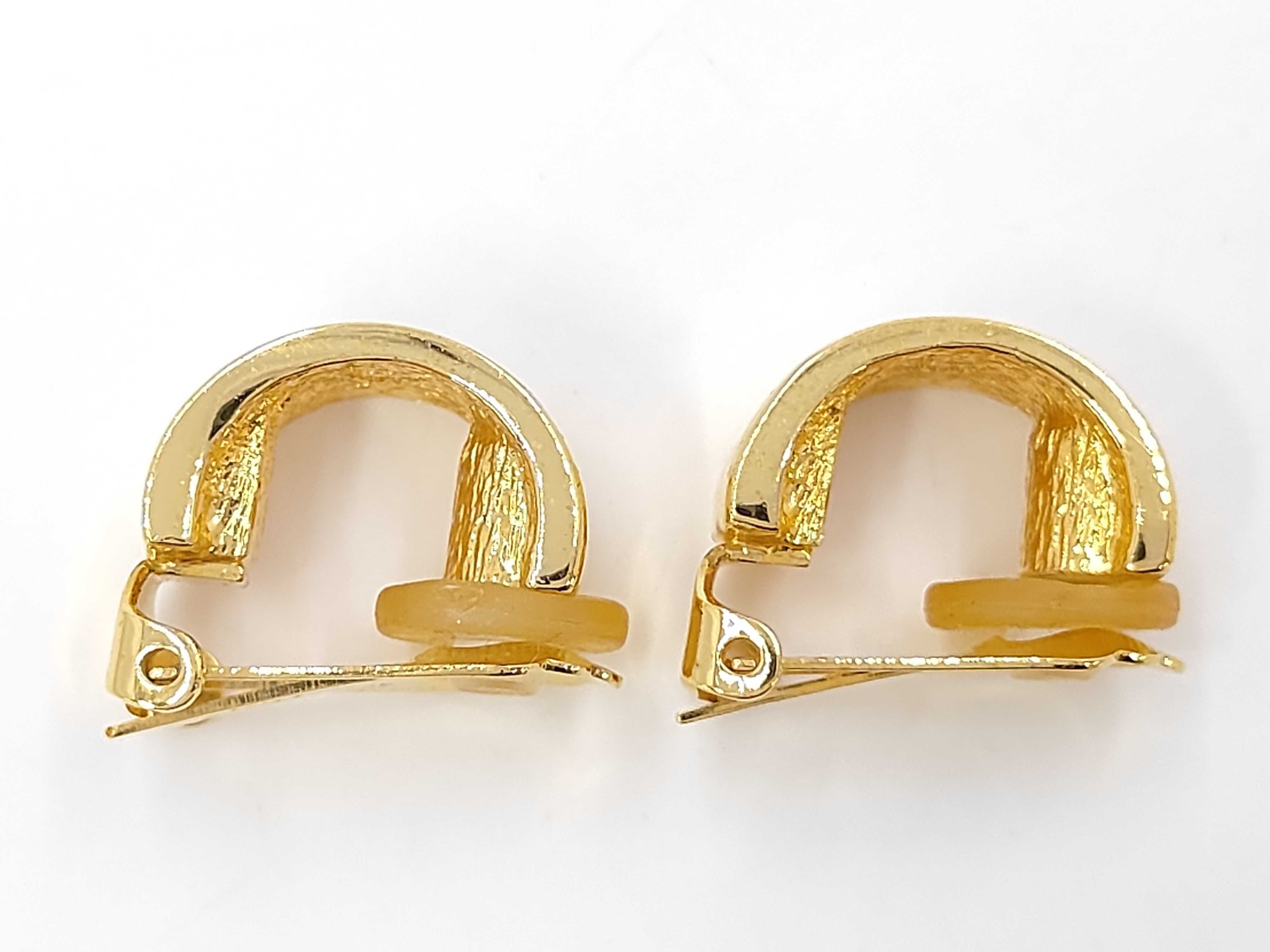 Logo Half Hoop Gold Earrings (YG) — view 3