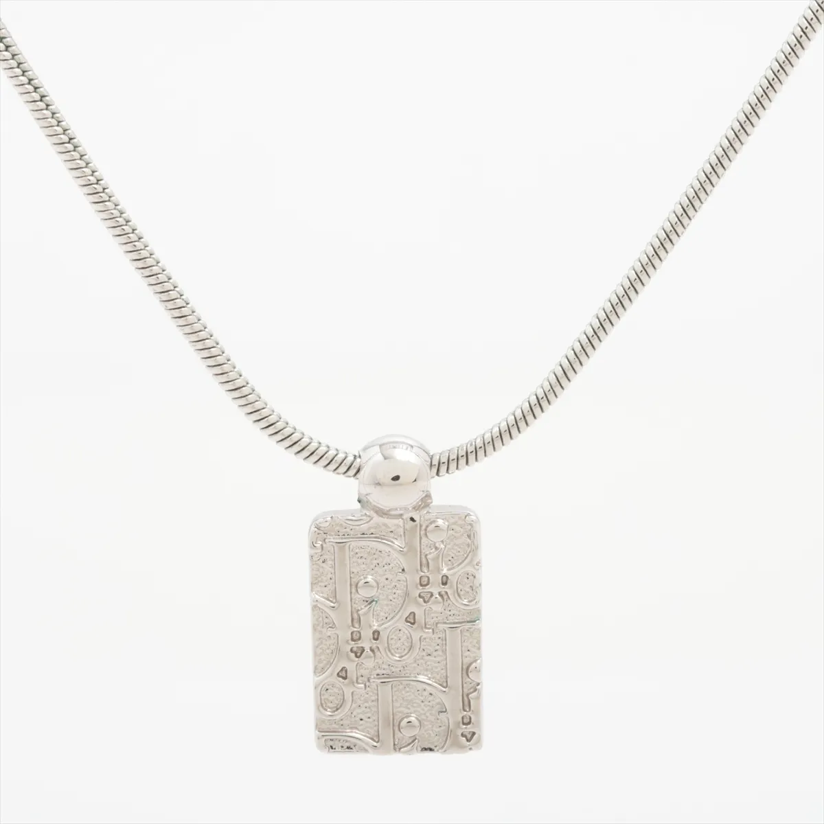 Trotter Necklace, Metal x Rhinestone, Silver, — view 2