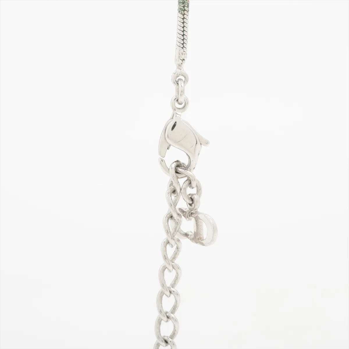 Trotter Necklace, Metal x Rhinestone, Silver, — view 3