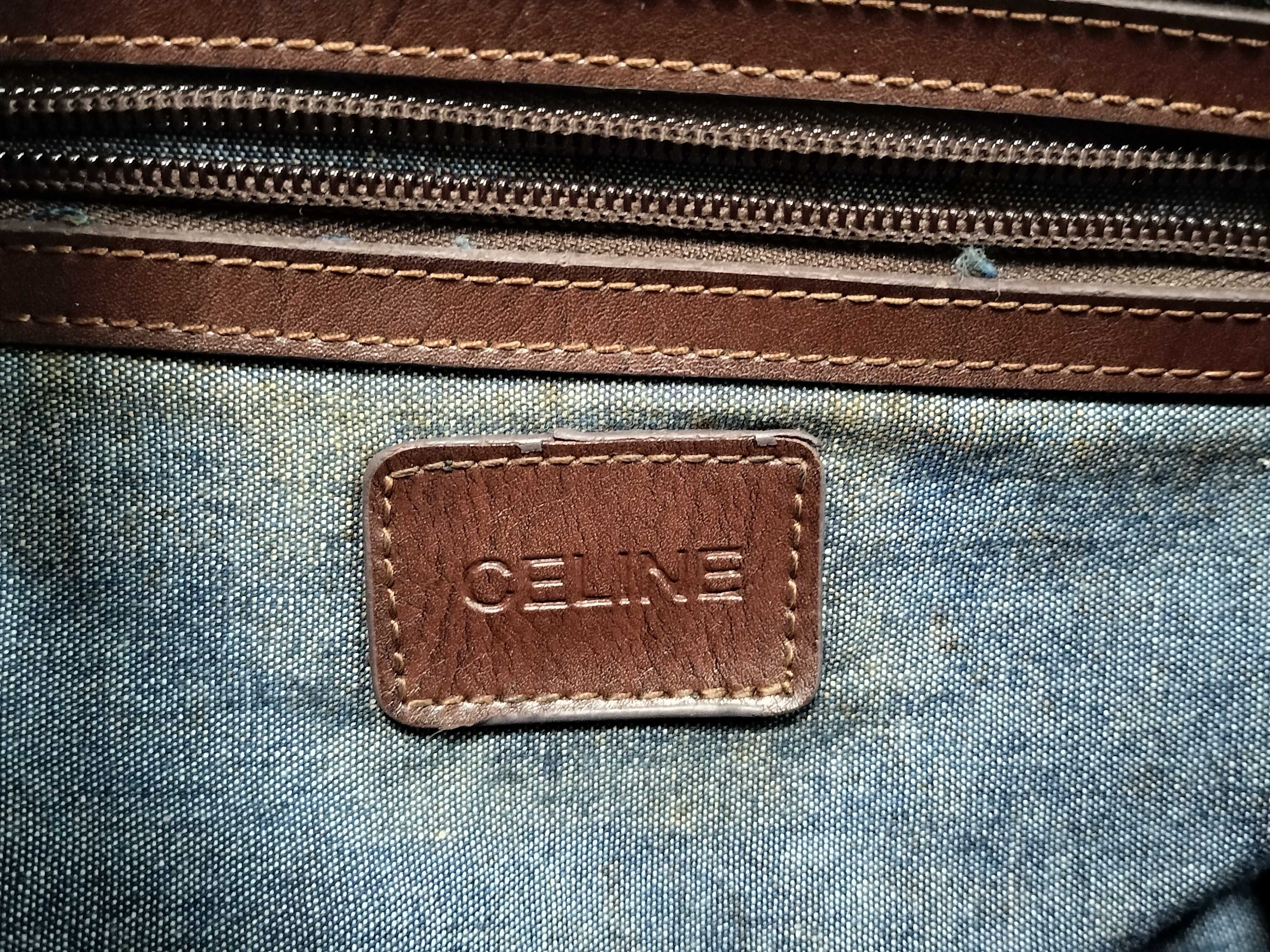 Boogie Bag Handbag Paris Macadam Denim Leather Brown Indigo Blue Triomphe Handbag — view 12