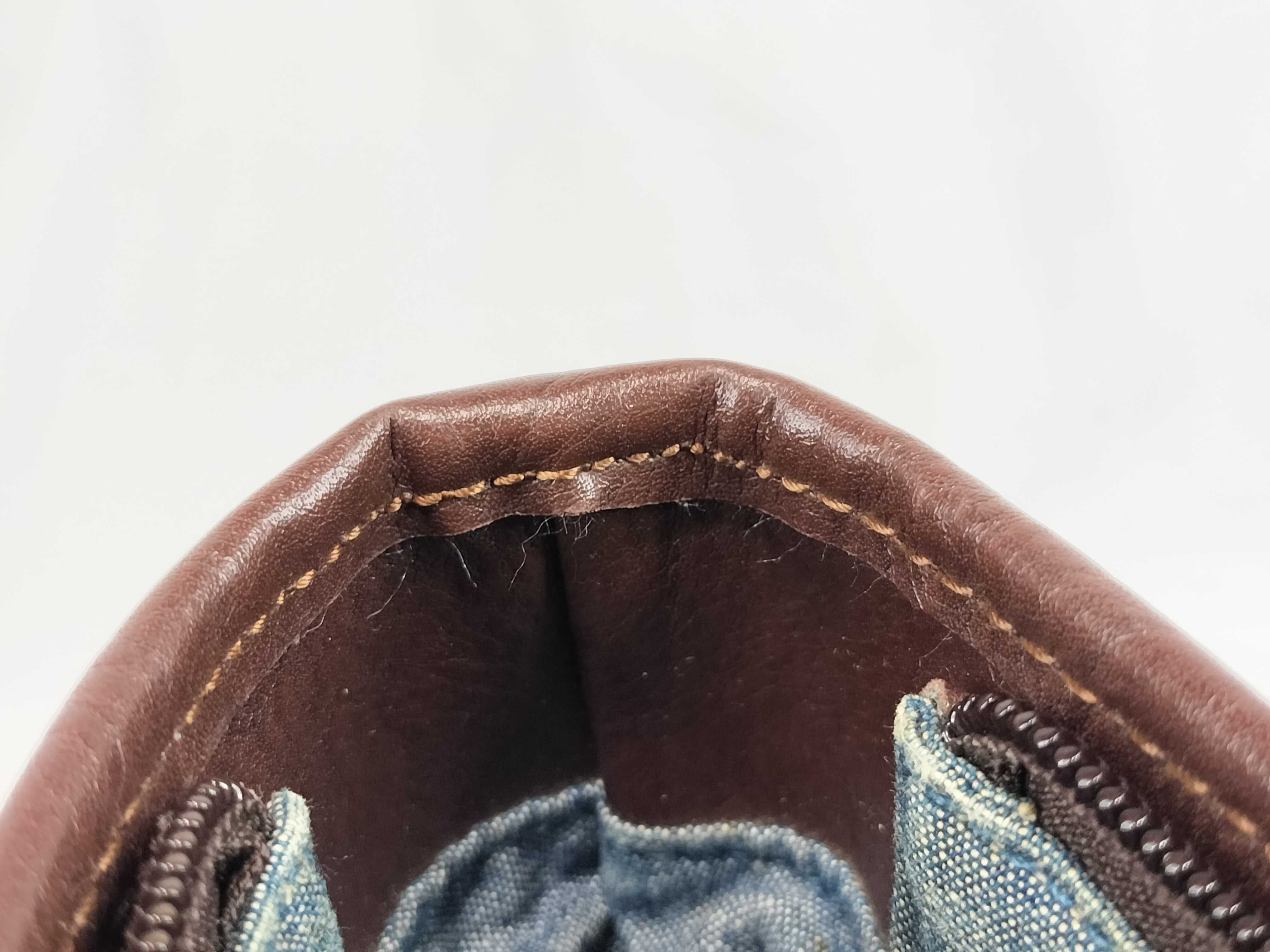 Boogie Bag Handbag Paris Macadam Denim Leather Brown Indigo Blue Triomphe Handbag — view 9