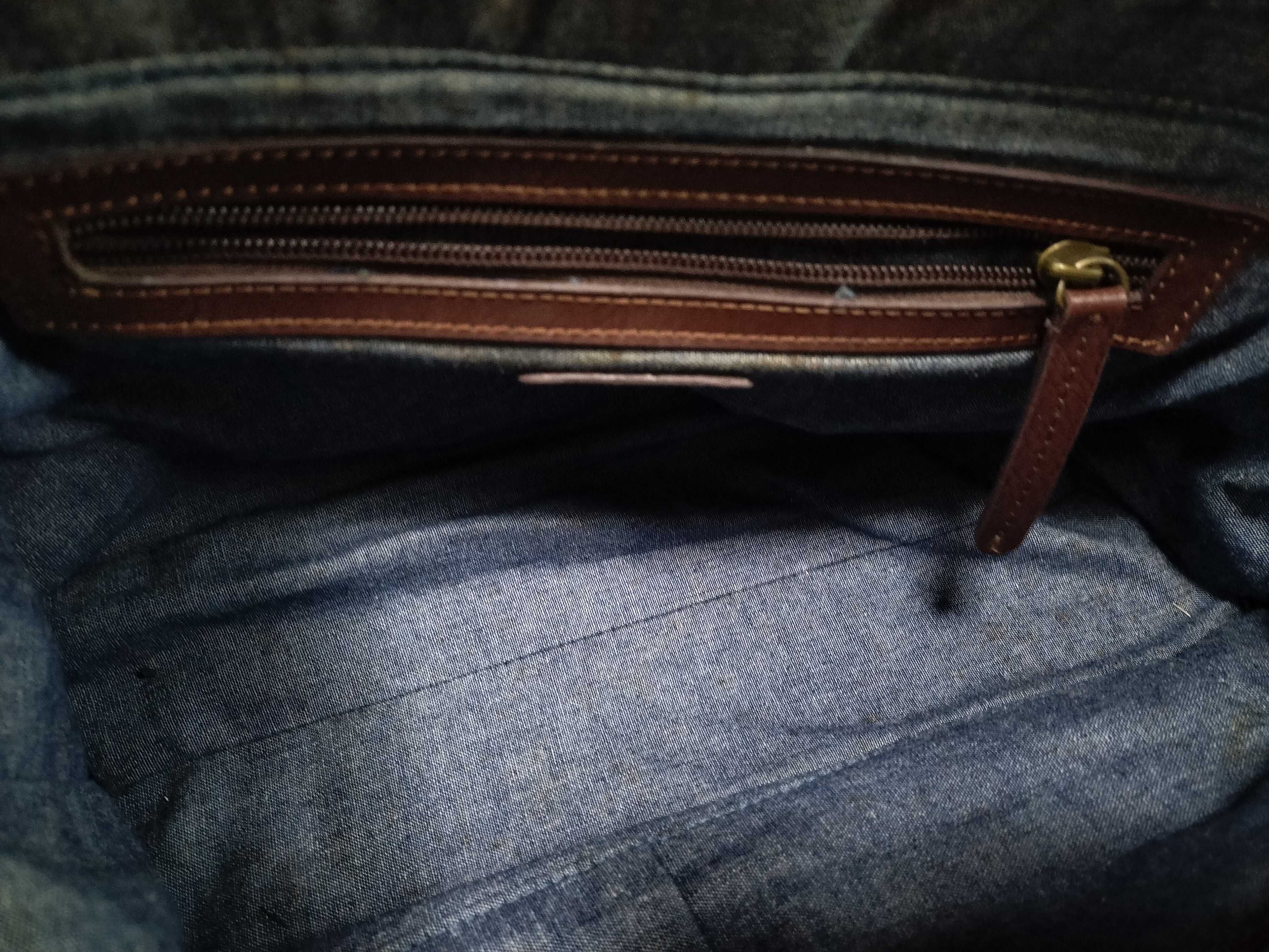 Boogie Bag Handbag Paris Macadam Denim Leather Brown Indigo Blue Triomphe Handbag — view 10
