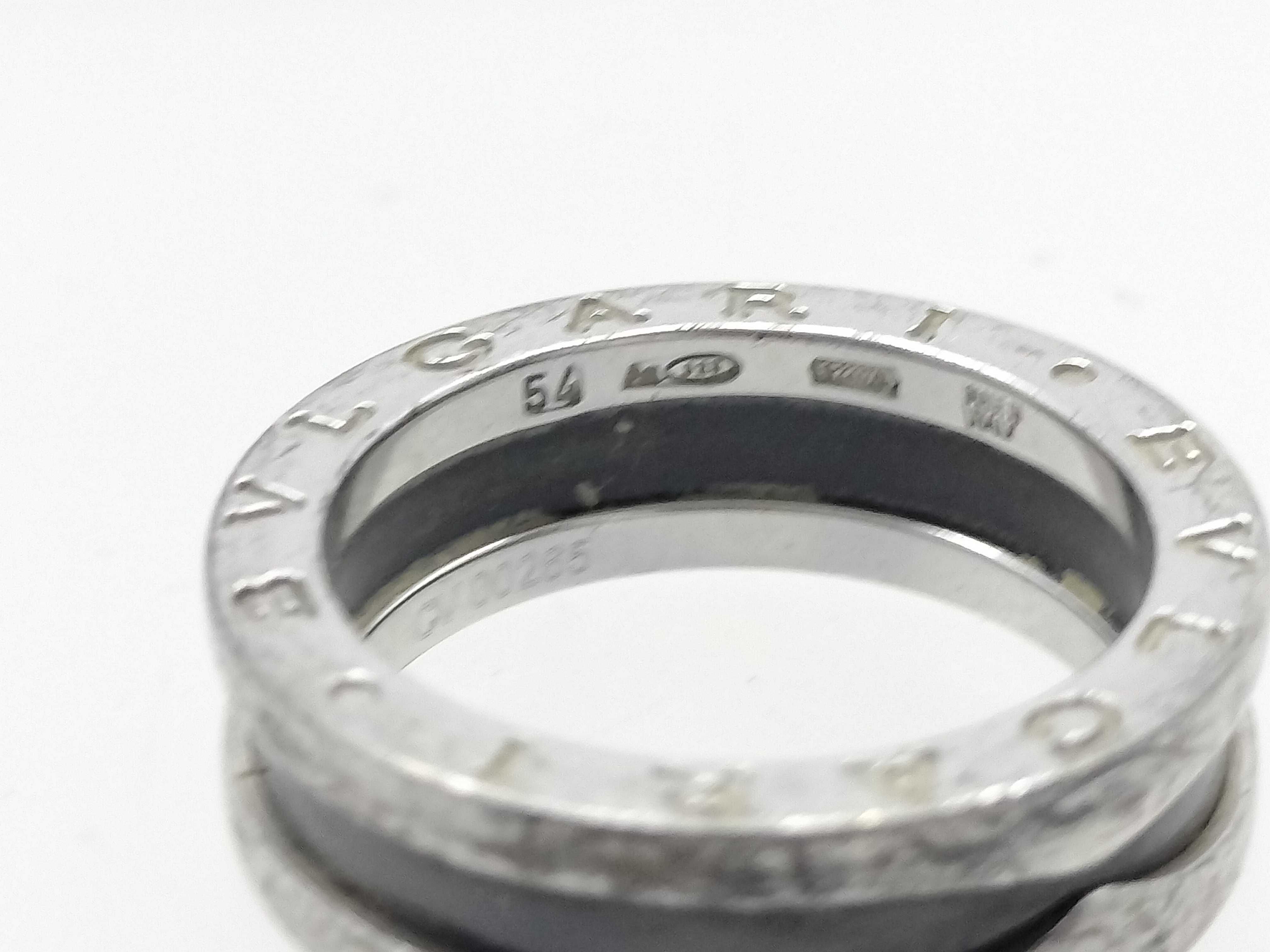 B.zero1 Bulgari Sterling Silver 925/Black Ceramic Ring 6.4g — view 5