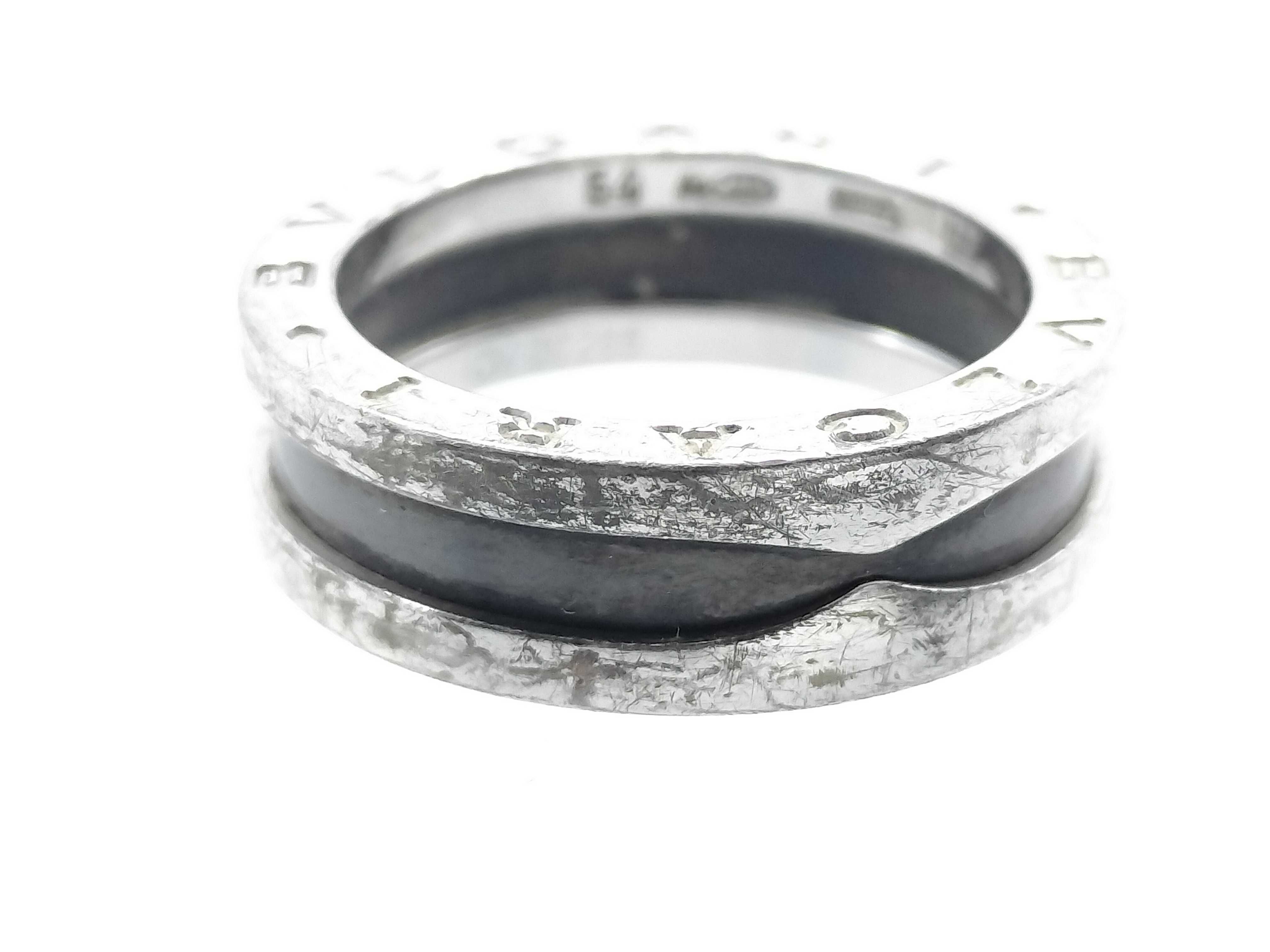 B.zero1 Bulgari Sterling Silver 925/Black Ceramic Ring 6.4g — view 8