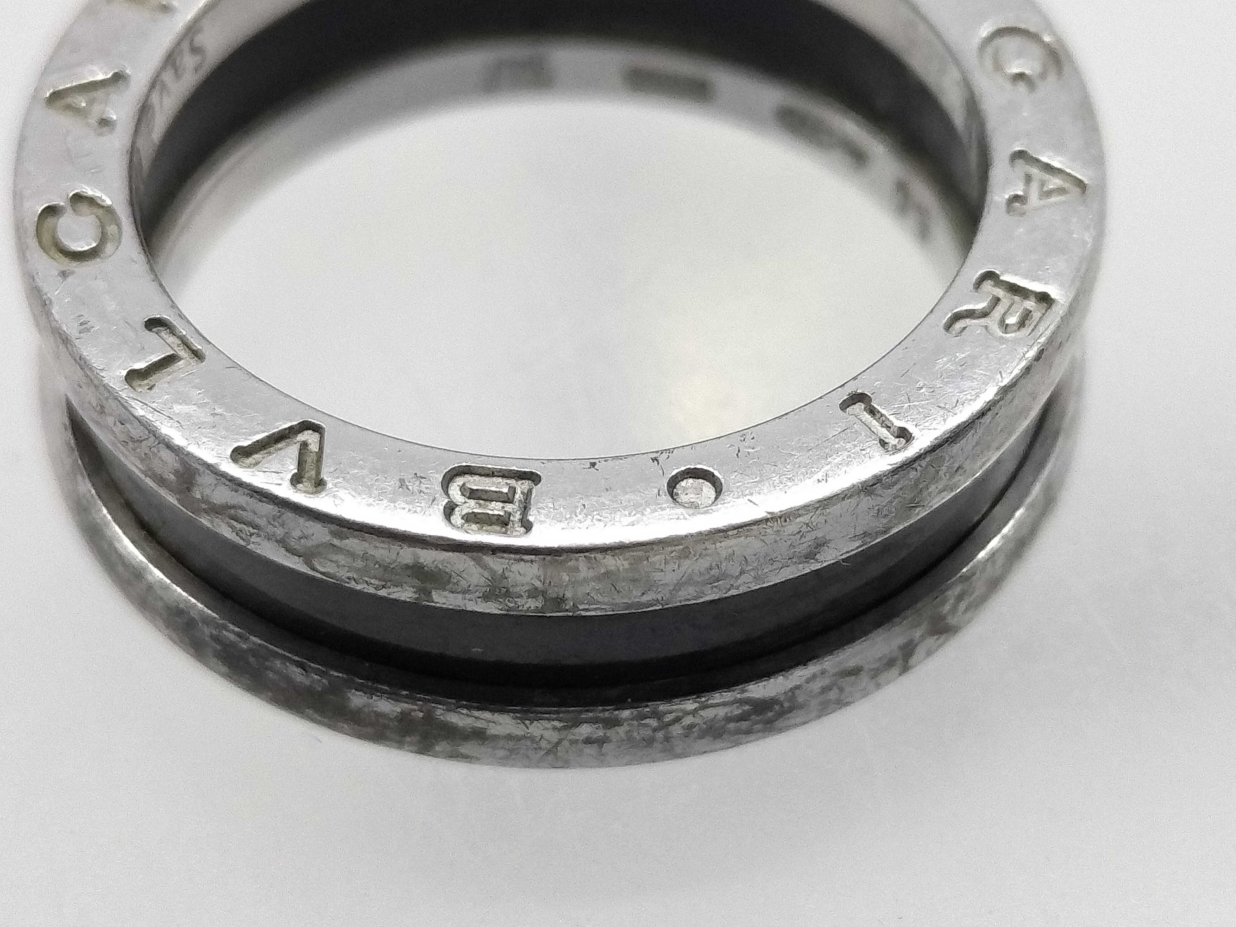 B.zero1 Bulgari Sterling Silver 925/Black Ceramic Ring 6.4g — view 9