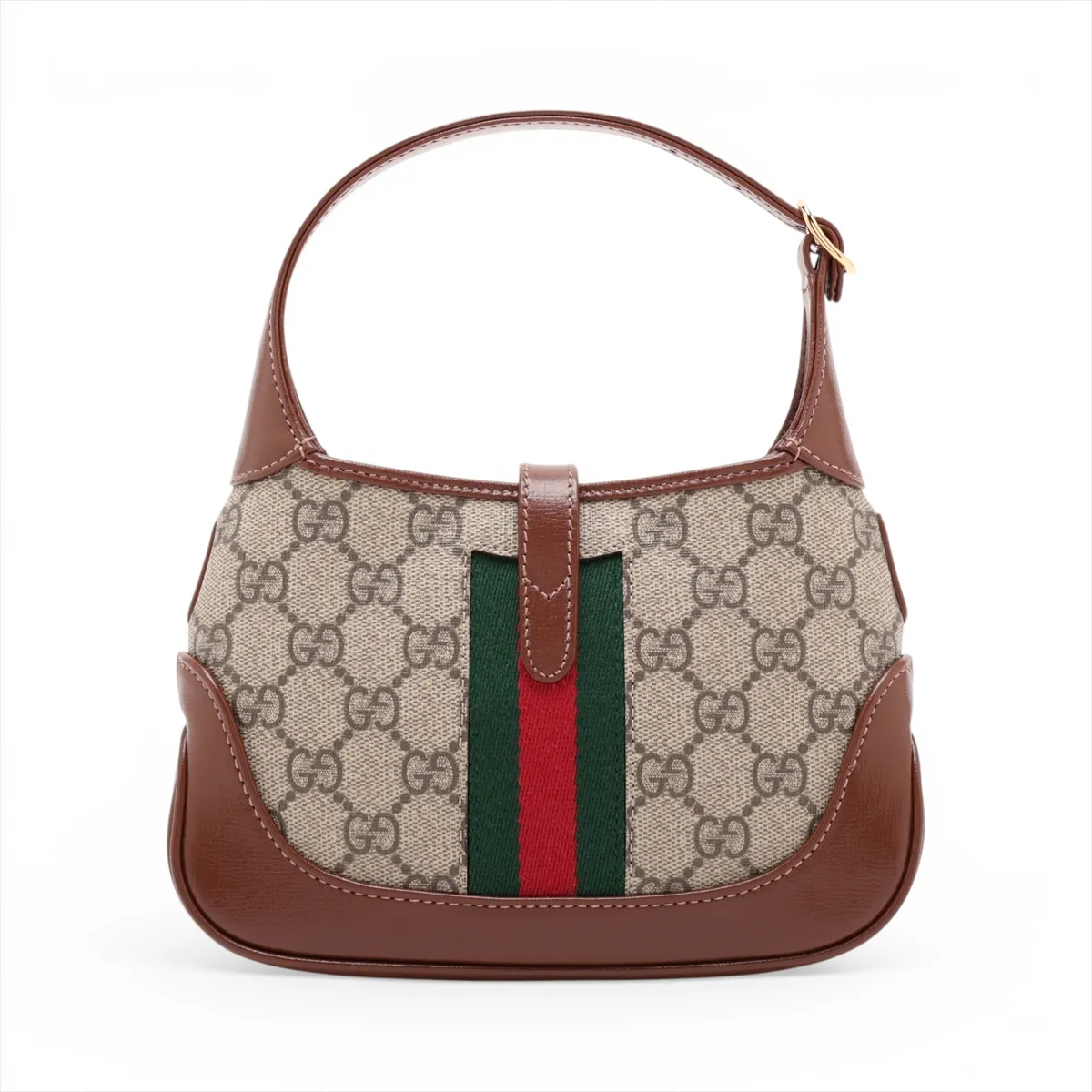 GG Supreme Jackie 1961 PVC x Leather Shoulder Bag, Brown, 637092 — view 2