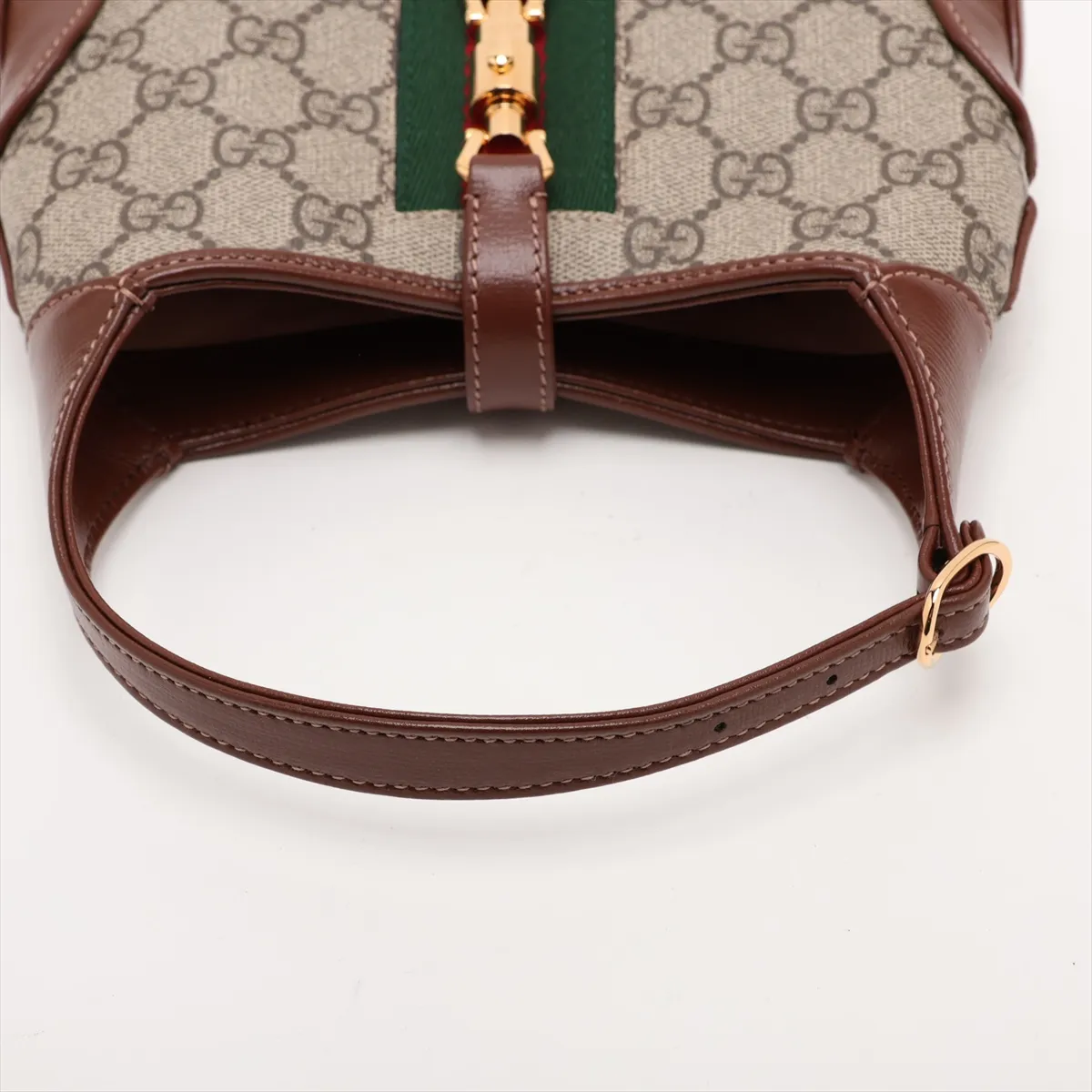 GG Supreme Jackie 1961 PVC x Leather Shoulder Bag, Brown, 637092 — view 5