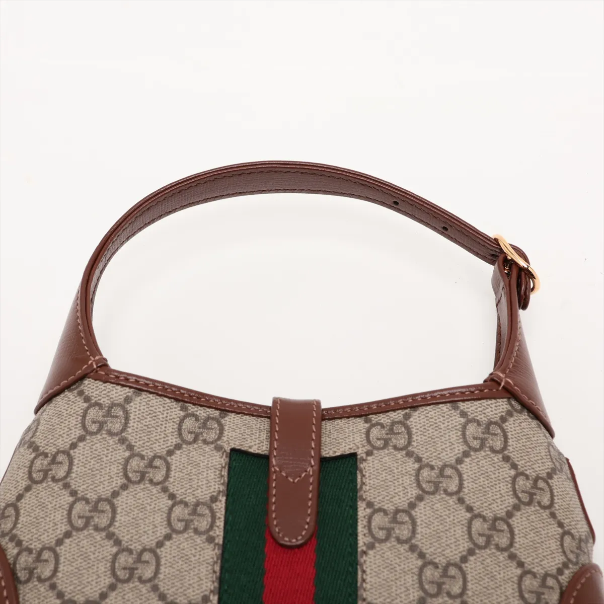 GG Supreme Jackie 1961 PVC x Leather Shoulder Bag, Brown, 637092 — view 6