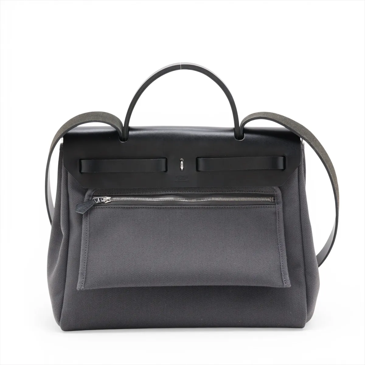 Herbag Zip Pocket PM Toile Military x Toile Goelan x Vache Hunter Grey x Black Silver Hardware K: 2025 — view 2
