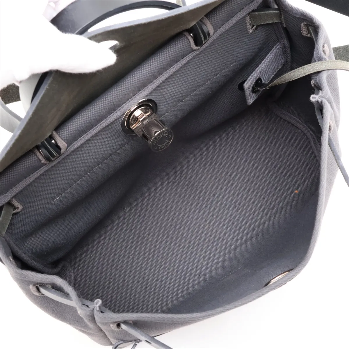 Herbag Zip Pocket PM Toile Military x Toile Goelan x Vache Hunter Grey x Black Silver Hardware K: 2025 — view 8