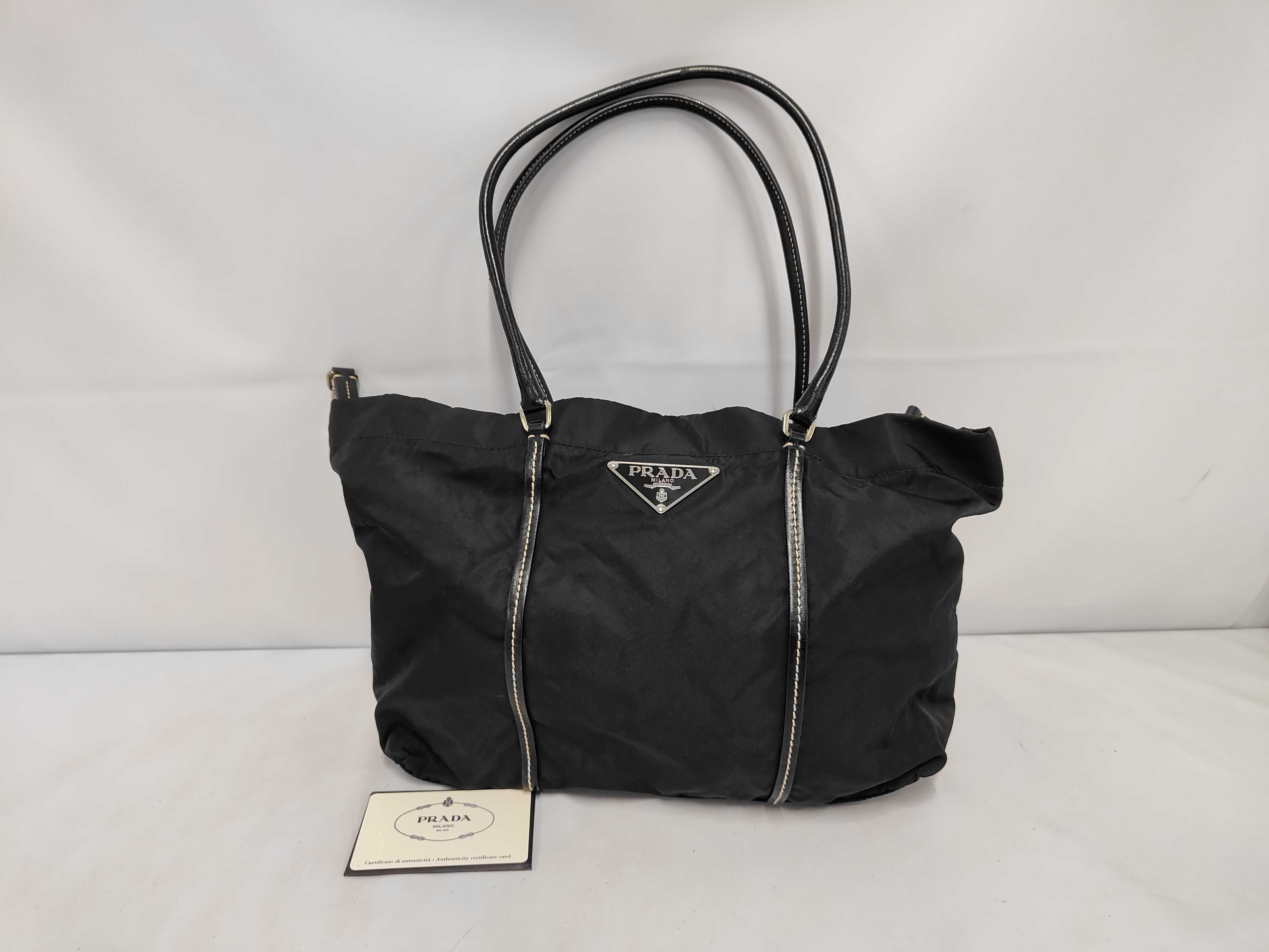 handbag, nylon and leather, with card slot.