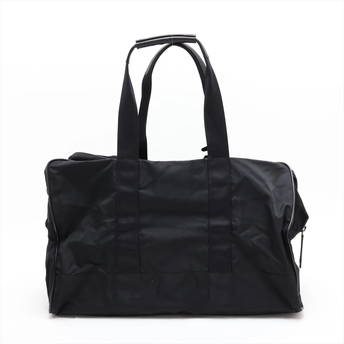 Tessuto Nylon x Leather Boston Bag, Black — view 2
