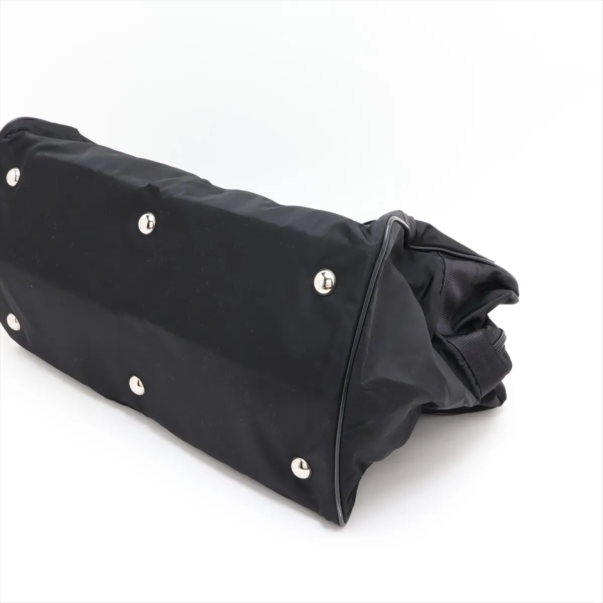 Tessuto Nylon x Leather Boston Bag, Black — view 3