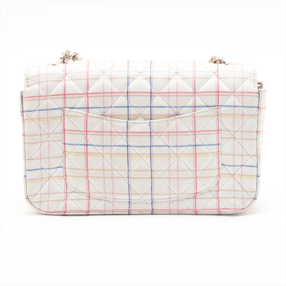 Mini Matelassé 20 Lambskin Single Flap Single Chain Bag, White with Gold Hardware, 29194413, Serial Number 29, A69900 — view 2