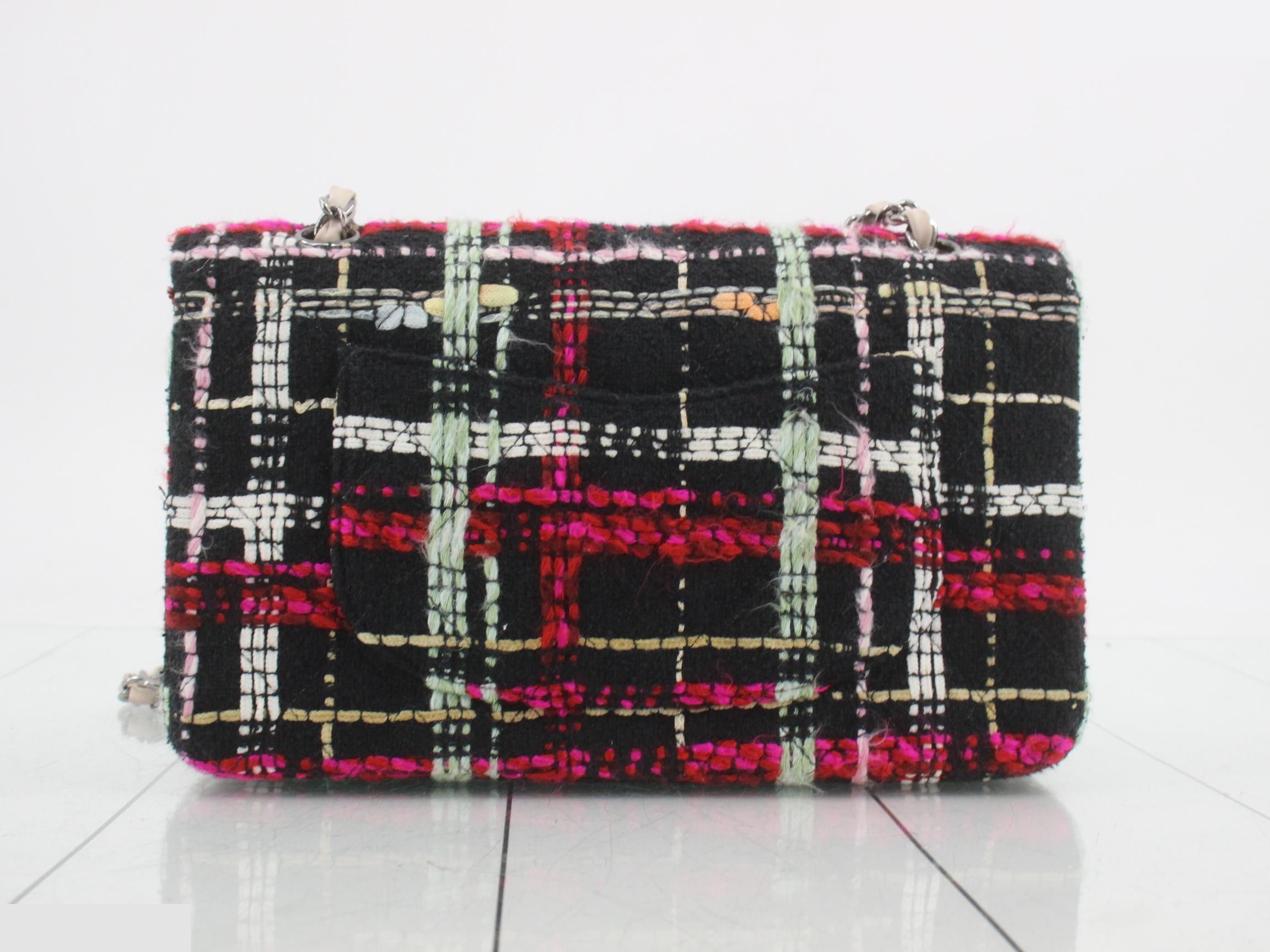 Matelassé 25 Double Flap Tweed Multicolor Chain Shoulder Bag (Series 9) — view 2