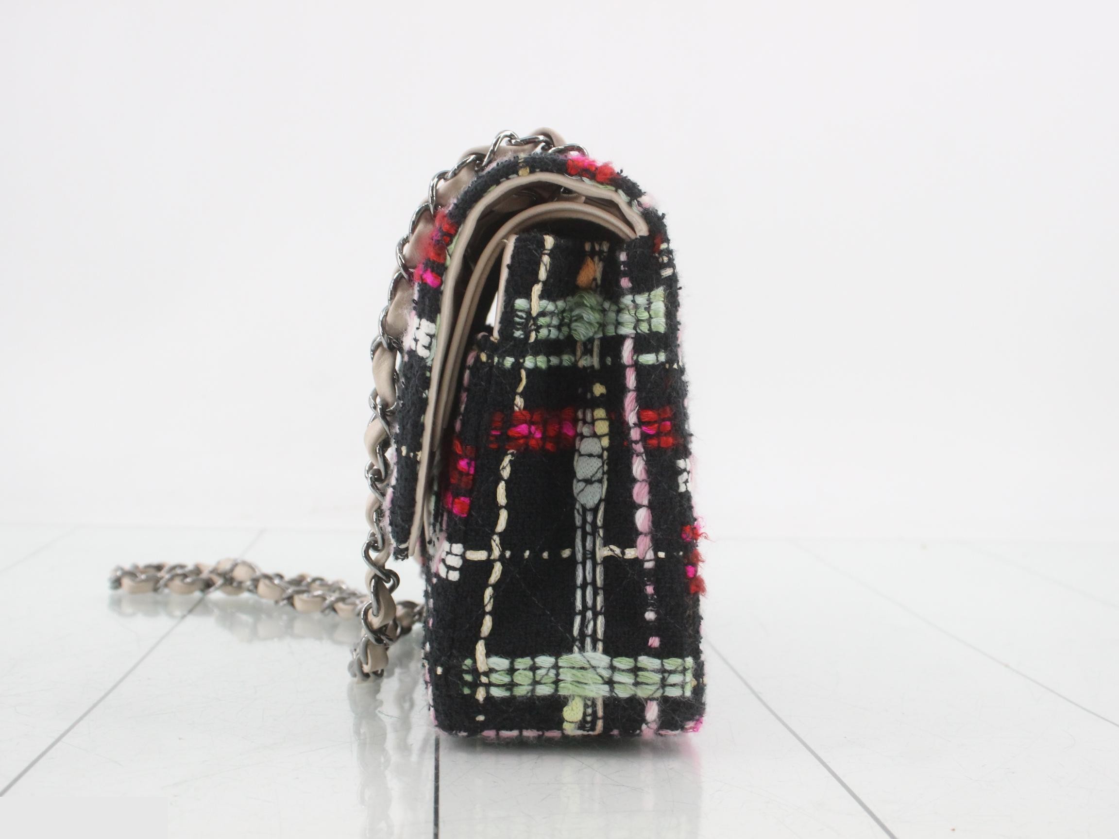Matelassé 25 Double Flap Tweed Multicolor Chain Shoulder Bag (Series 9) — view 3