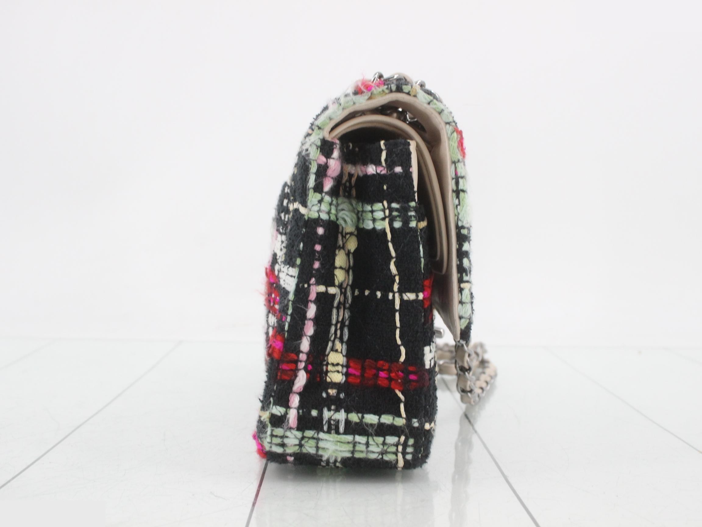 Matelassé 25 Double Flap Tweed Multicolor Chain Shoulder Bag (Series 9) — view 4