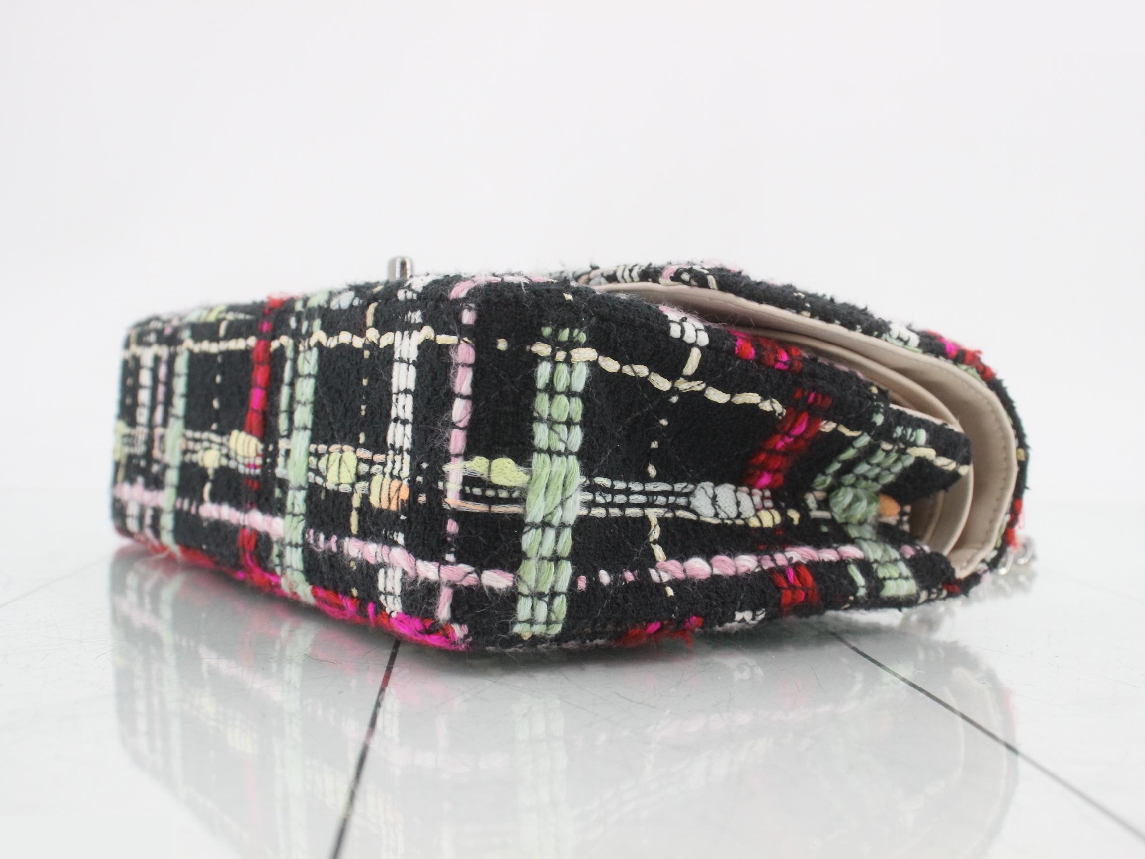 Matelassé 25 Double Flap Tweed Multicolor Chain Shoulder Bag (Series 9) — view 6