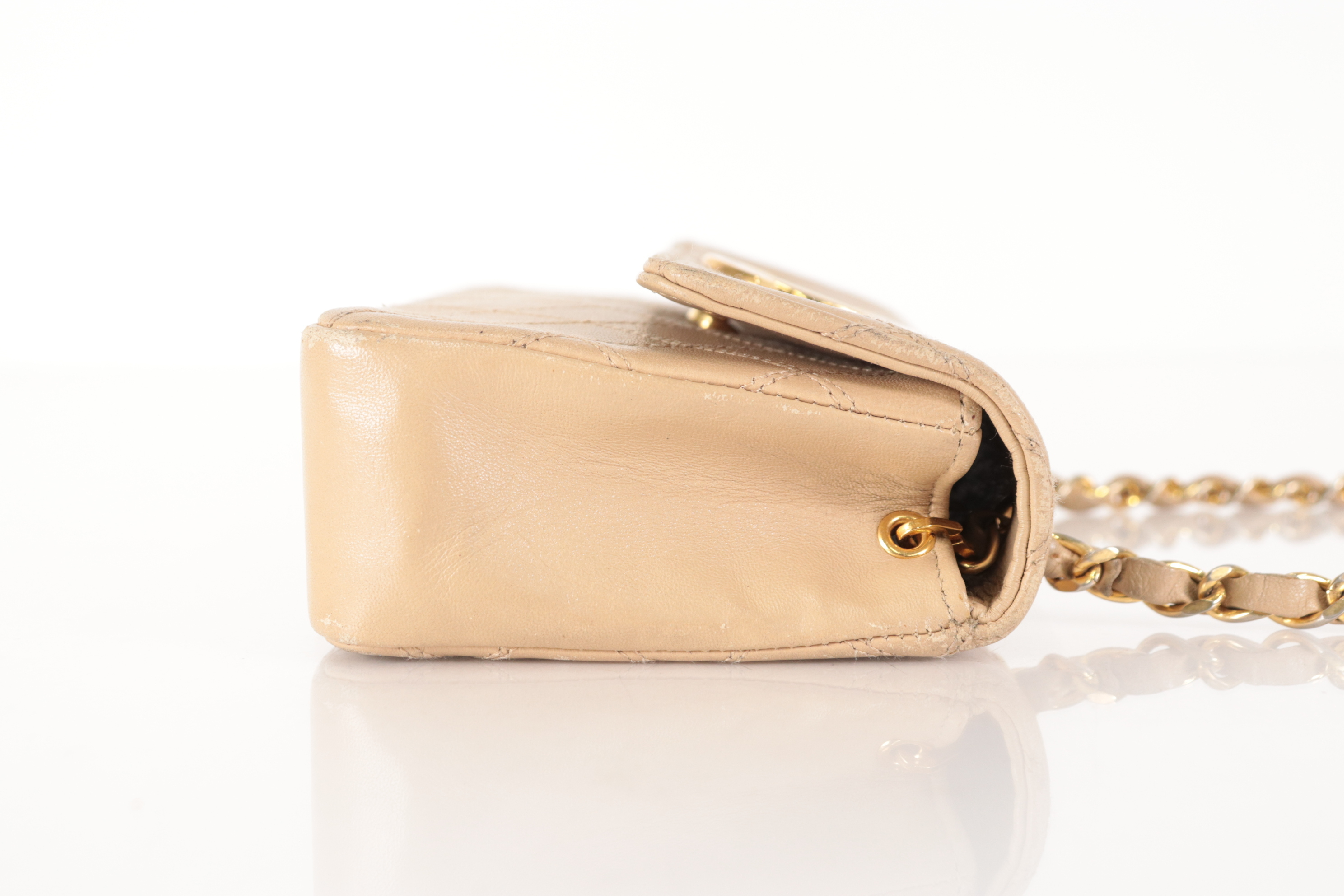 Bicolore Lambskin Coco Mark Chain Shoulder Bag, Beige, Series 1 — view 5