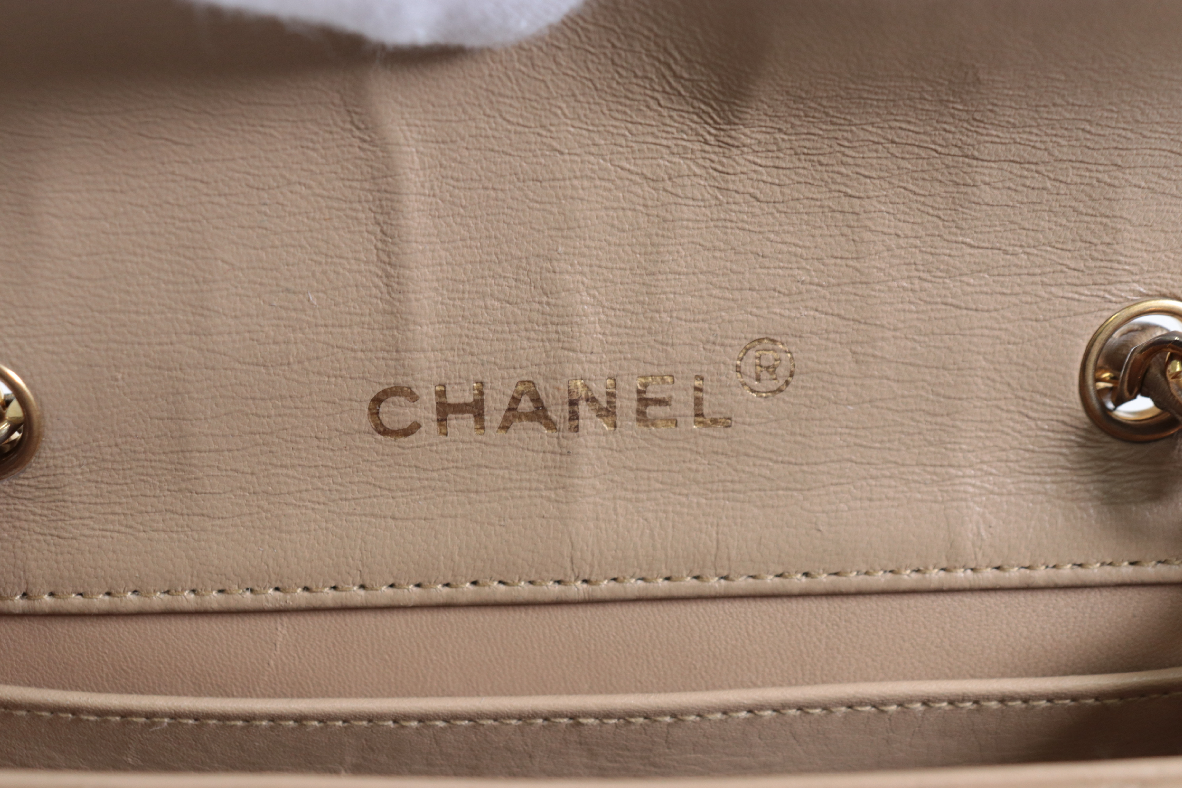 Bicolore Lambskin Coco Mark Chain Shoulder Bag, Beige, Series 1 — view 8