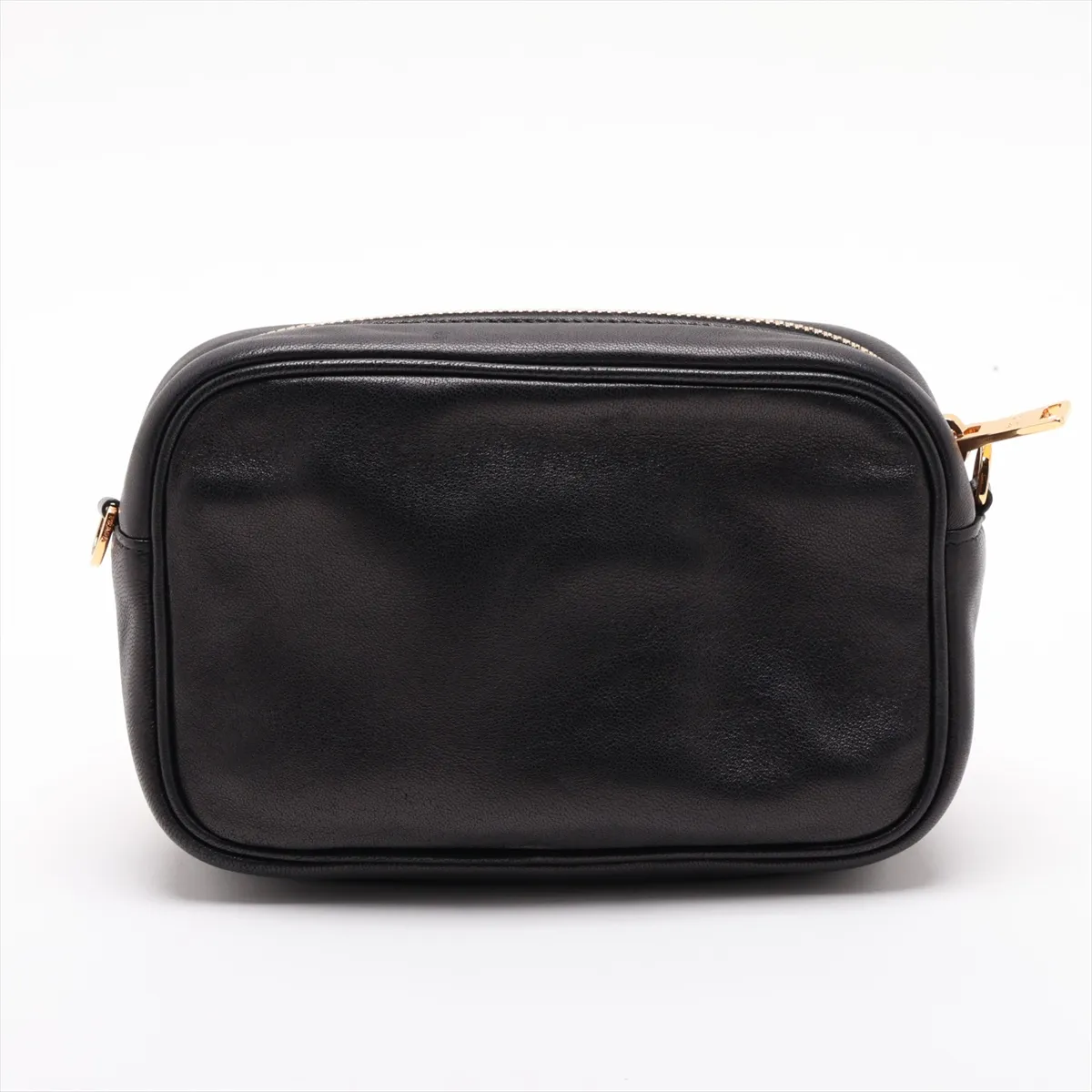 Nappa Fiocco Leather Shoulder Bag, Black x Pink — view 2