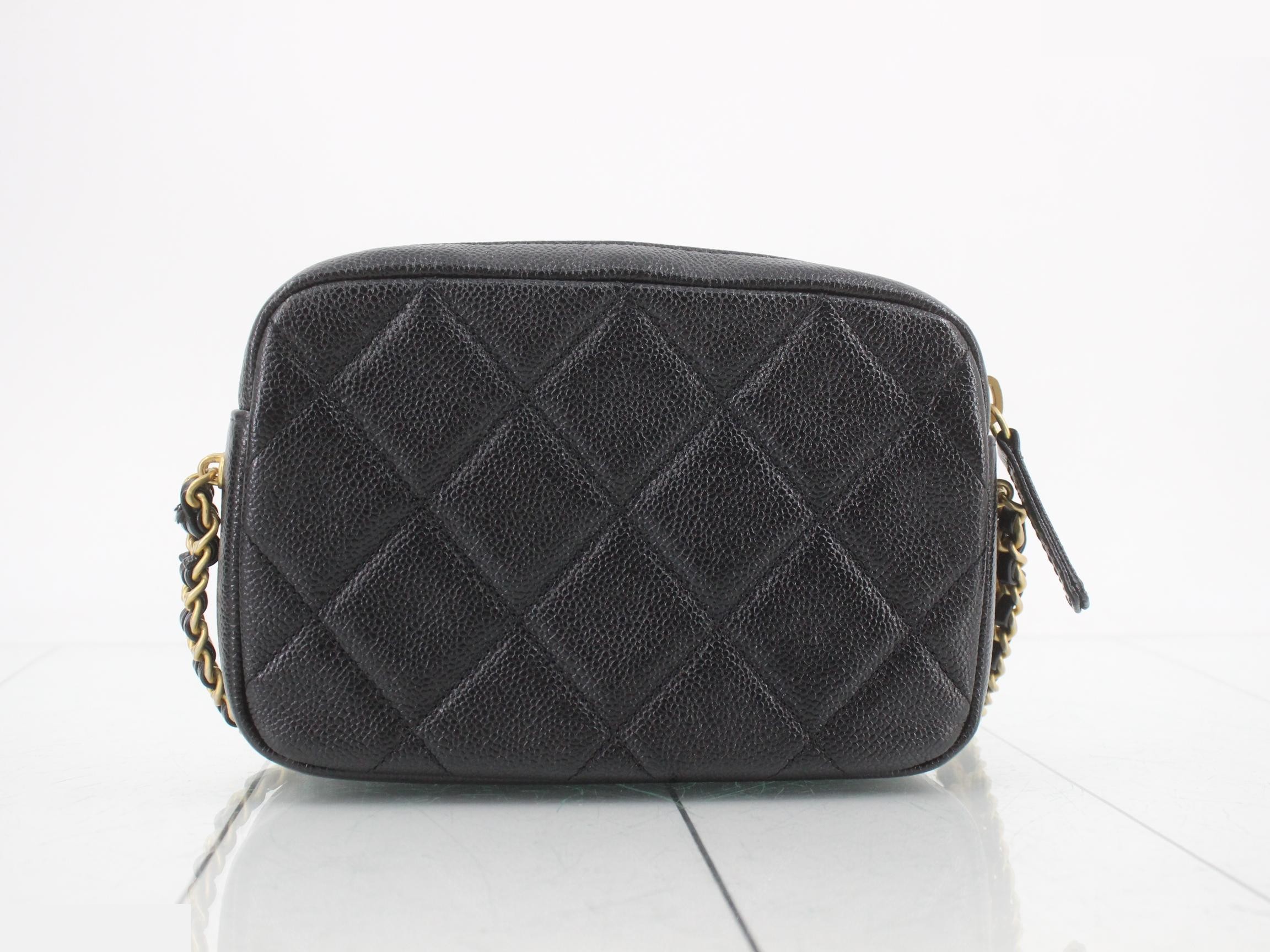 Coco Mark Matelassé Caviar Skin Camera Bag Shoulder Bag — view 2