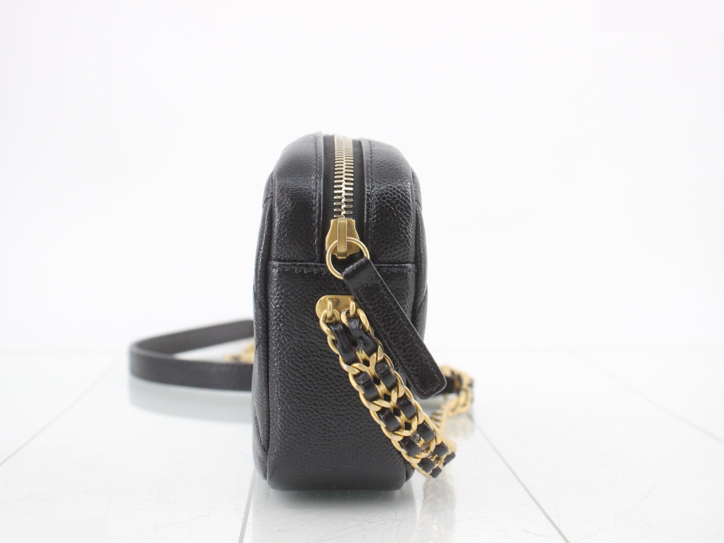 Coco Mark Matelassé Caviar Skin Camera Bag Shoulder Bag — view 4