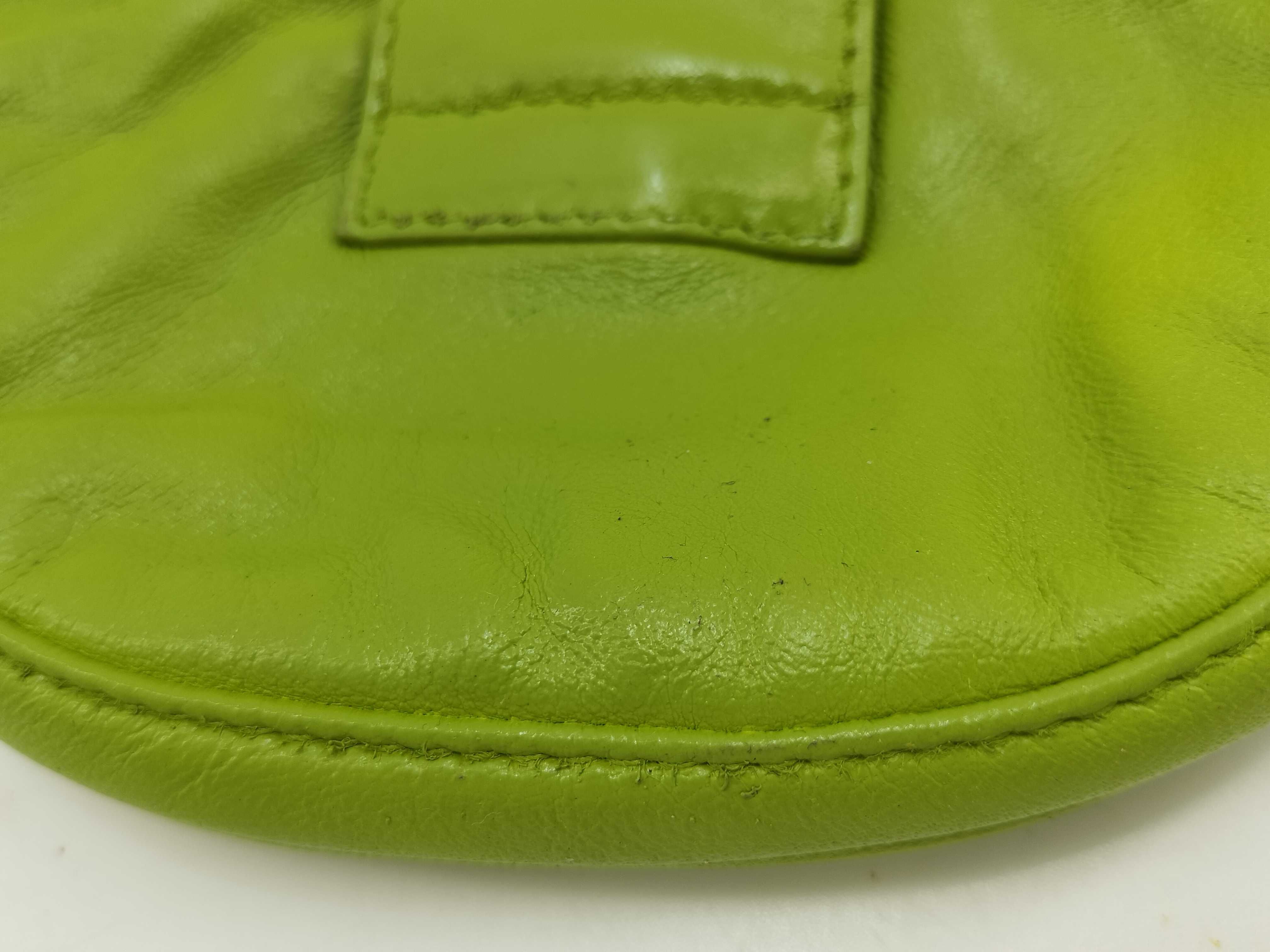 Mamma Fendi Nano Baguette Leather Mini Handbag with FF Hardware, Green Pouch — view 15