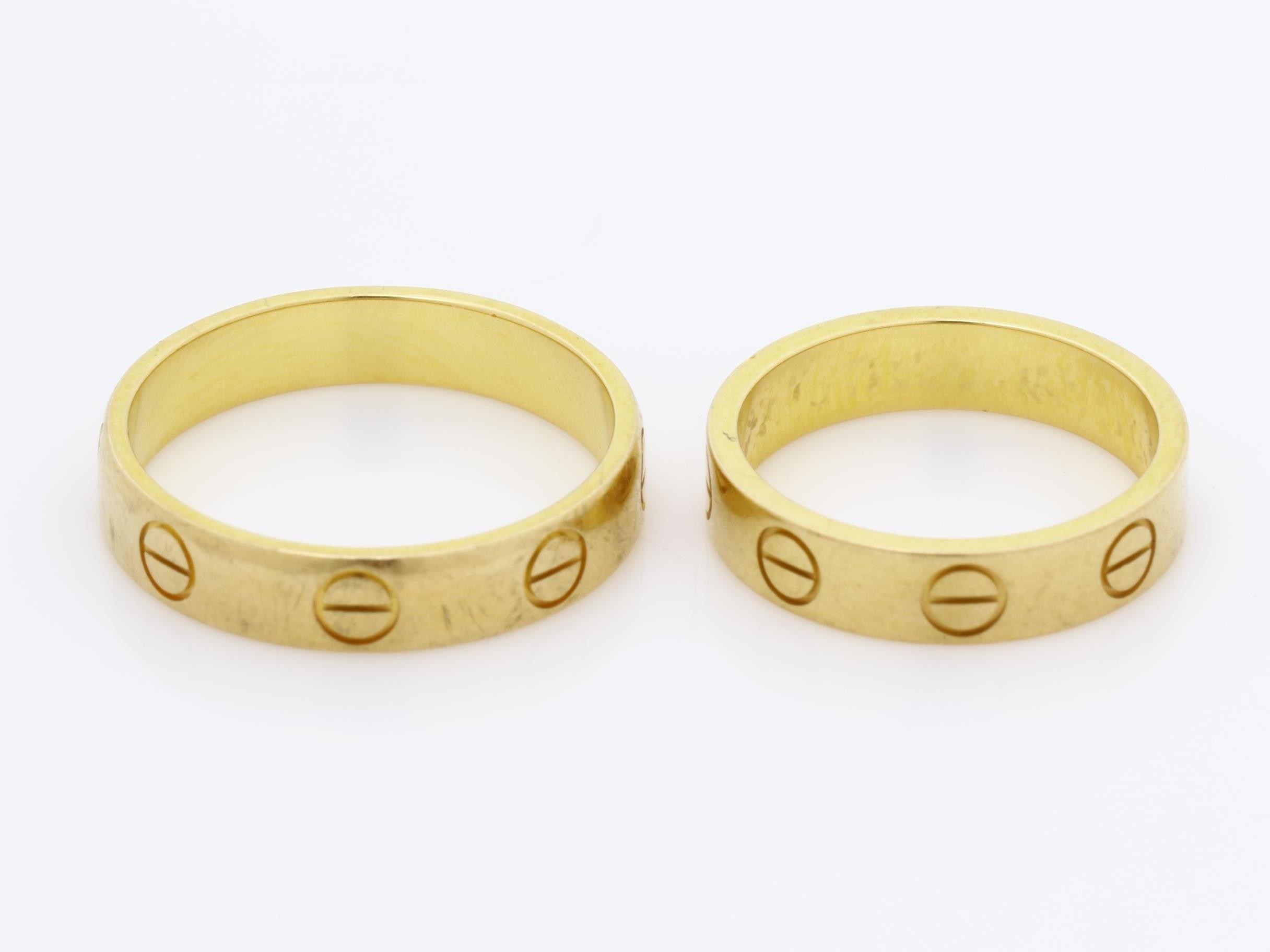 Mini Love Rings, Pair, 750YG, 6.0g, Size #51/44 — view 4