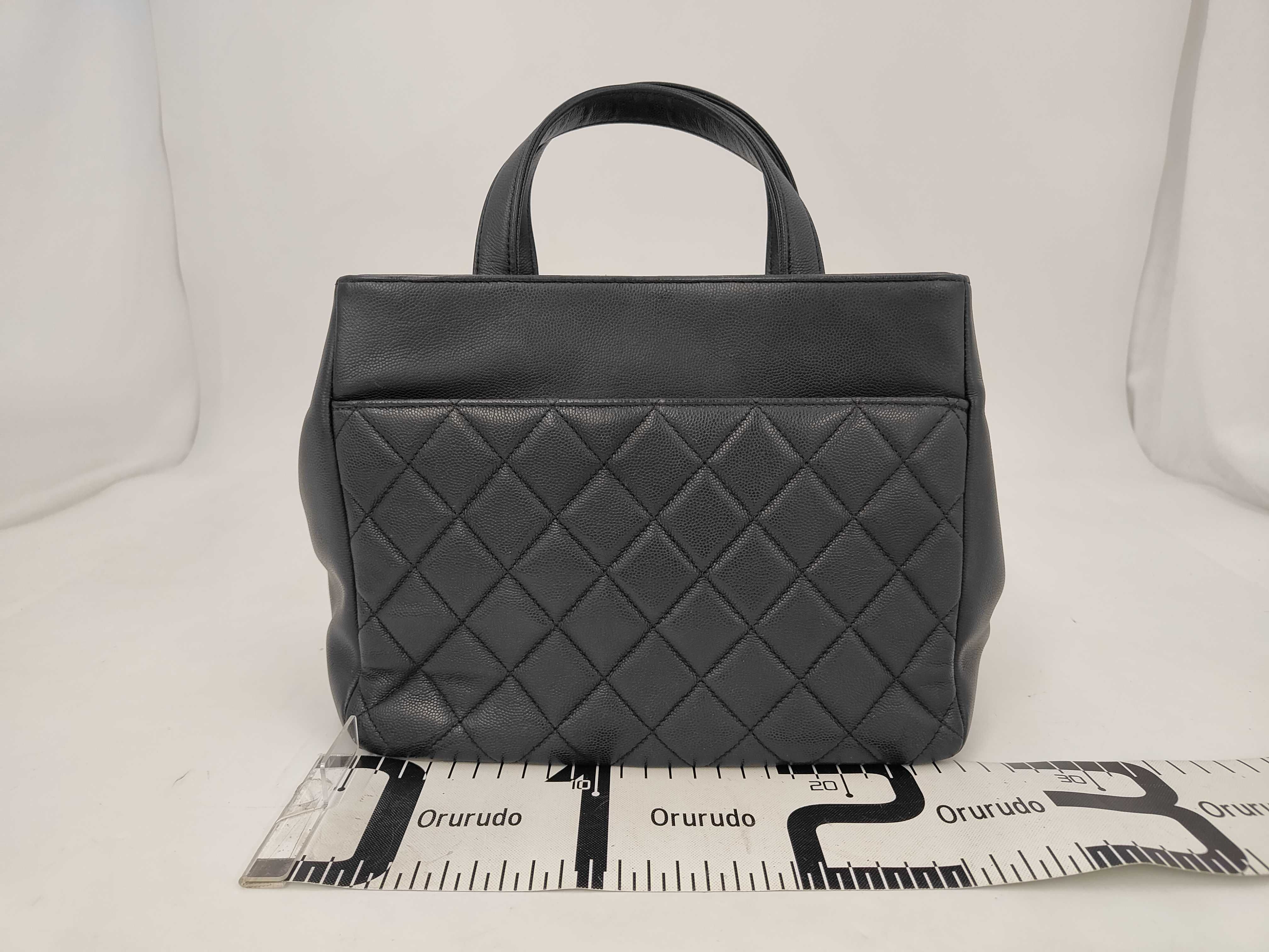 Business Affinity Caviar Skin 2-Way Handbag, Black with Gold Hardware, Serial Number 27 (Shoulder Bag) — view 2