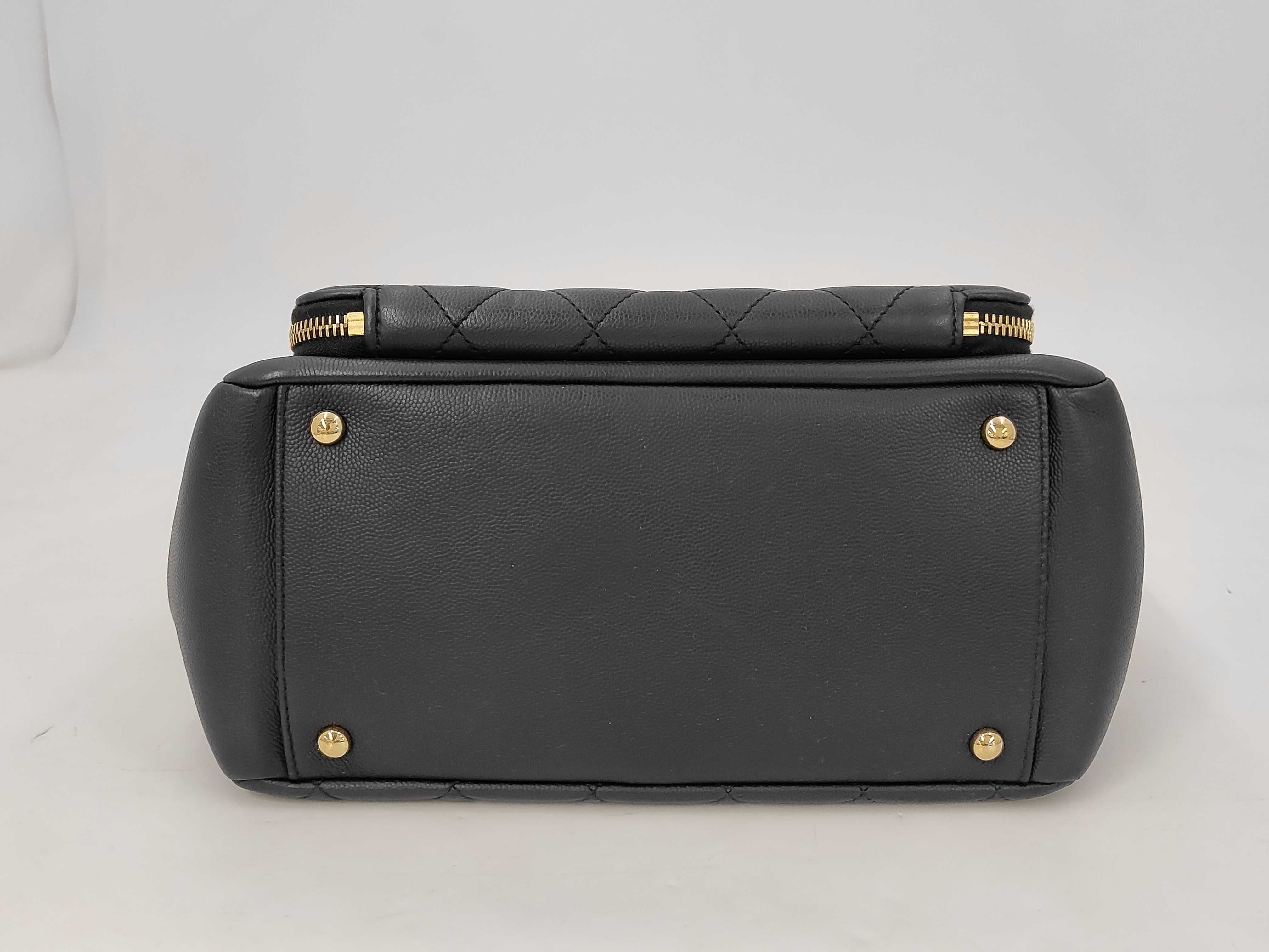 Business Affinity Caviar Skin 2-Way Handbag, Black with Gold Hardware, Serial Number 27 (Shoulder Bag) — view 4