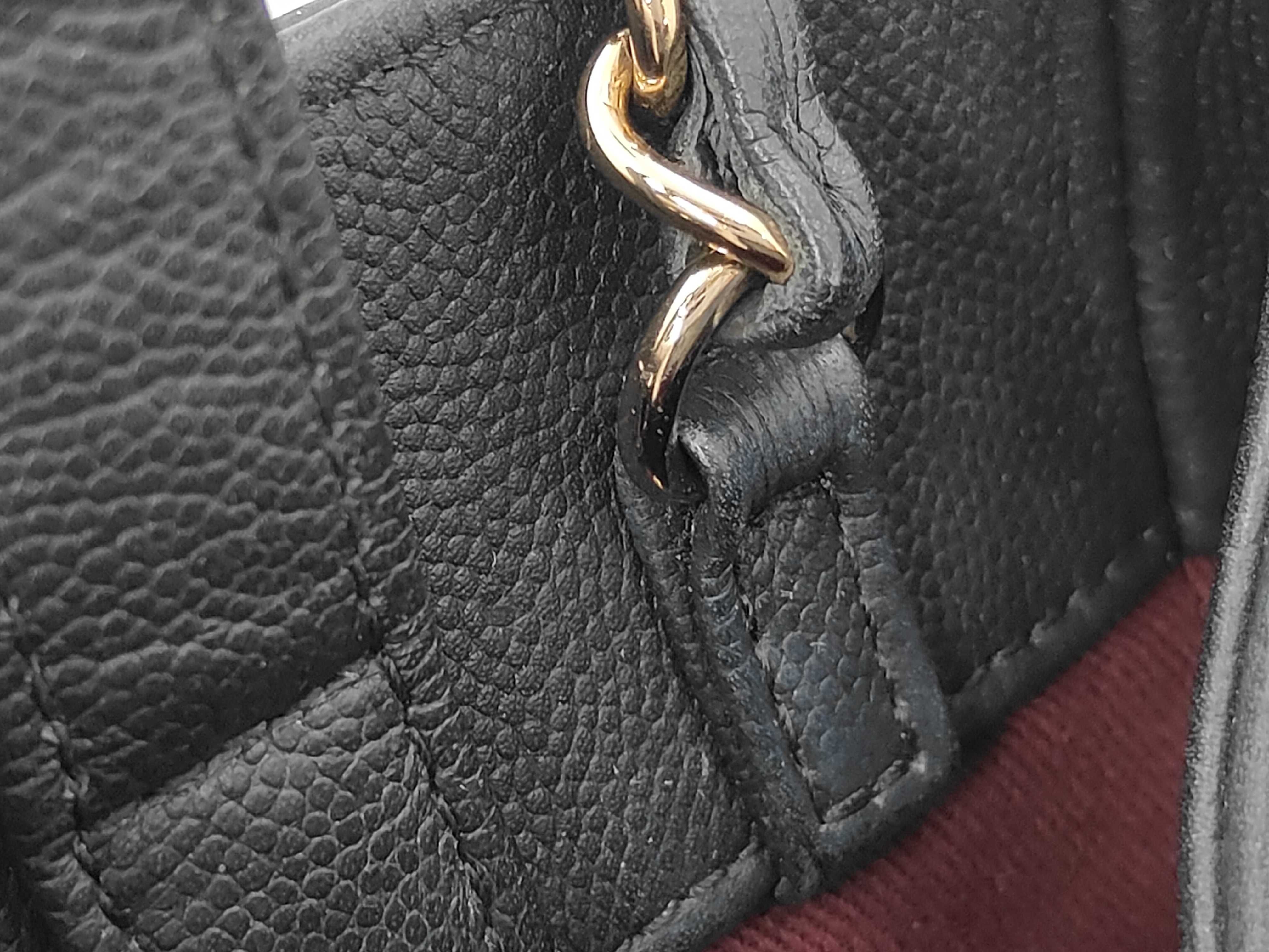 Business Affinity Caviar Skin 2-Way Handbag, Black with Gold Hardware, Serial Number 27 (Shoulder Bag) — view 10