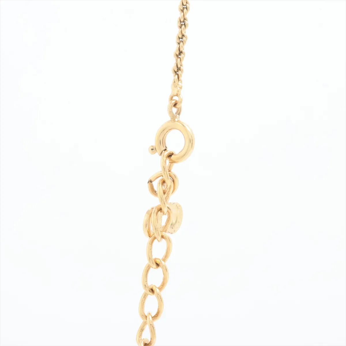 CD Heart Necklace, GP x Rhinestone, Gold, — view 3